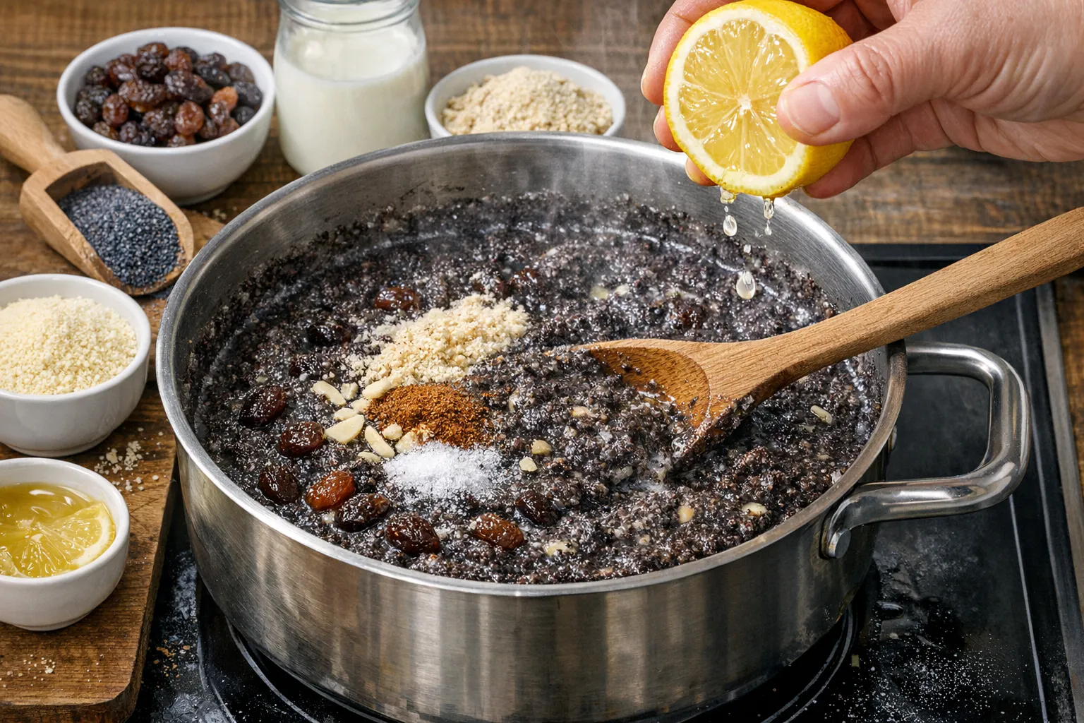 Die Mohnmasse für den Rudolstädter Mohnkuchen kochen Sie nach einem ganz einfachen Rezept aus der DDR selbst. Das geht im Handumdrehen und gelingt garantiert!