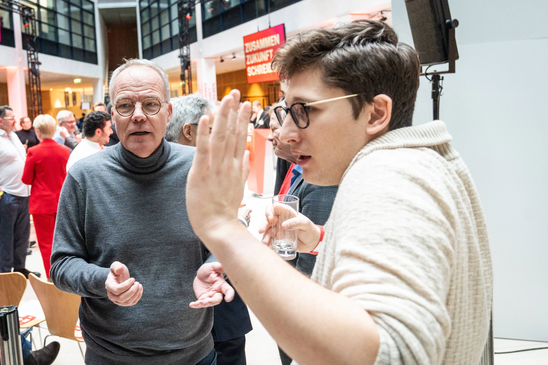 Philipp Türmer und Matthias Miersch bei der SPD-Jahresauftaktklausur in Berlin