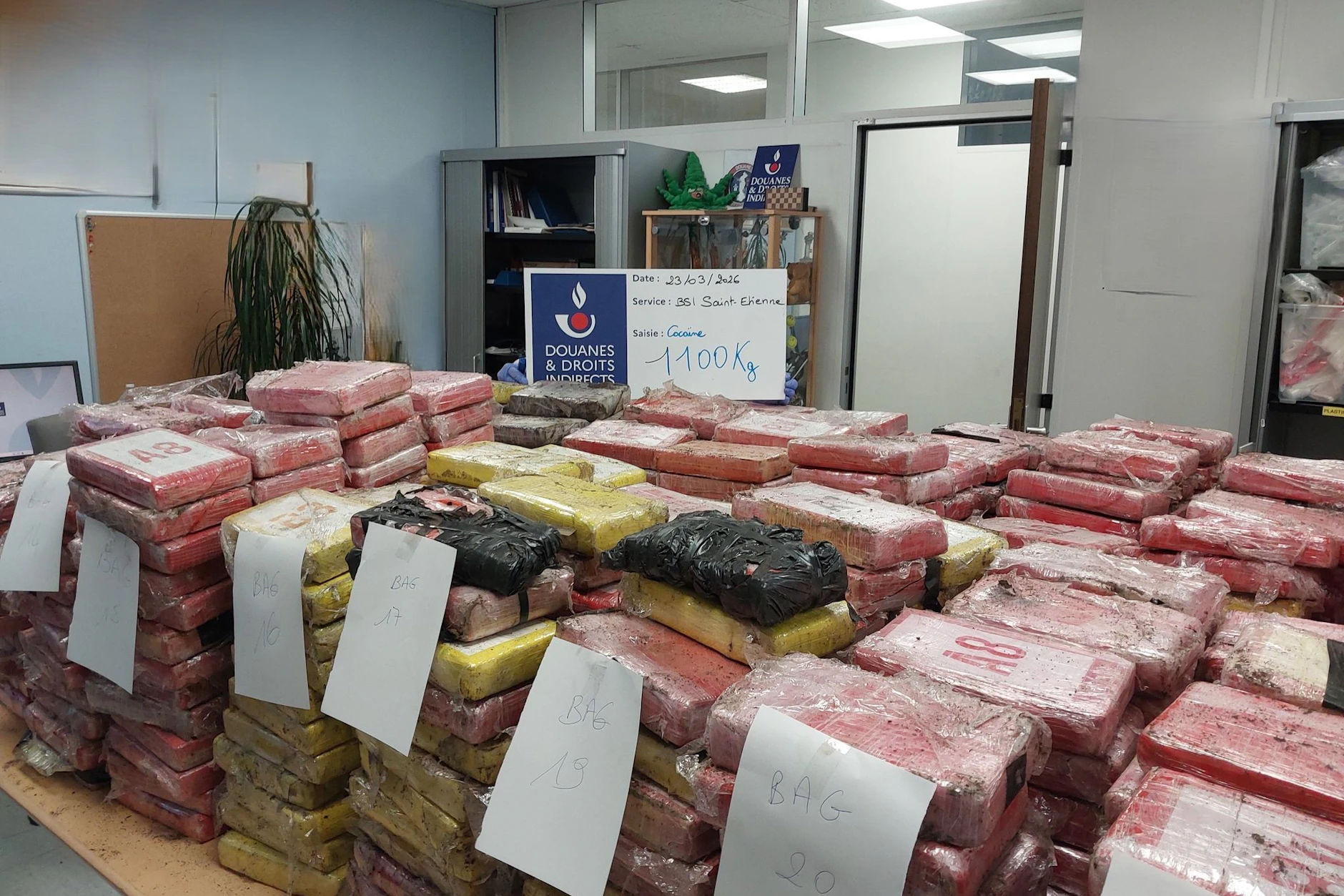 Zollfahnder finden in Säcken voller Blumenerde 998 Kokainpakete.