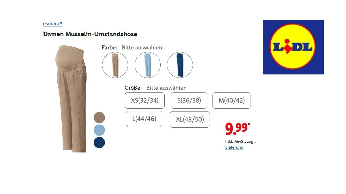 Damen Musselin-Umstandshose