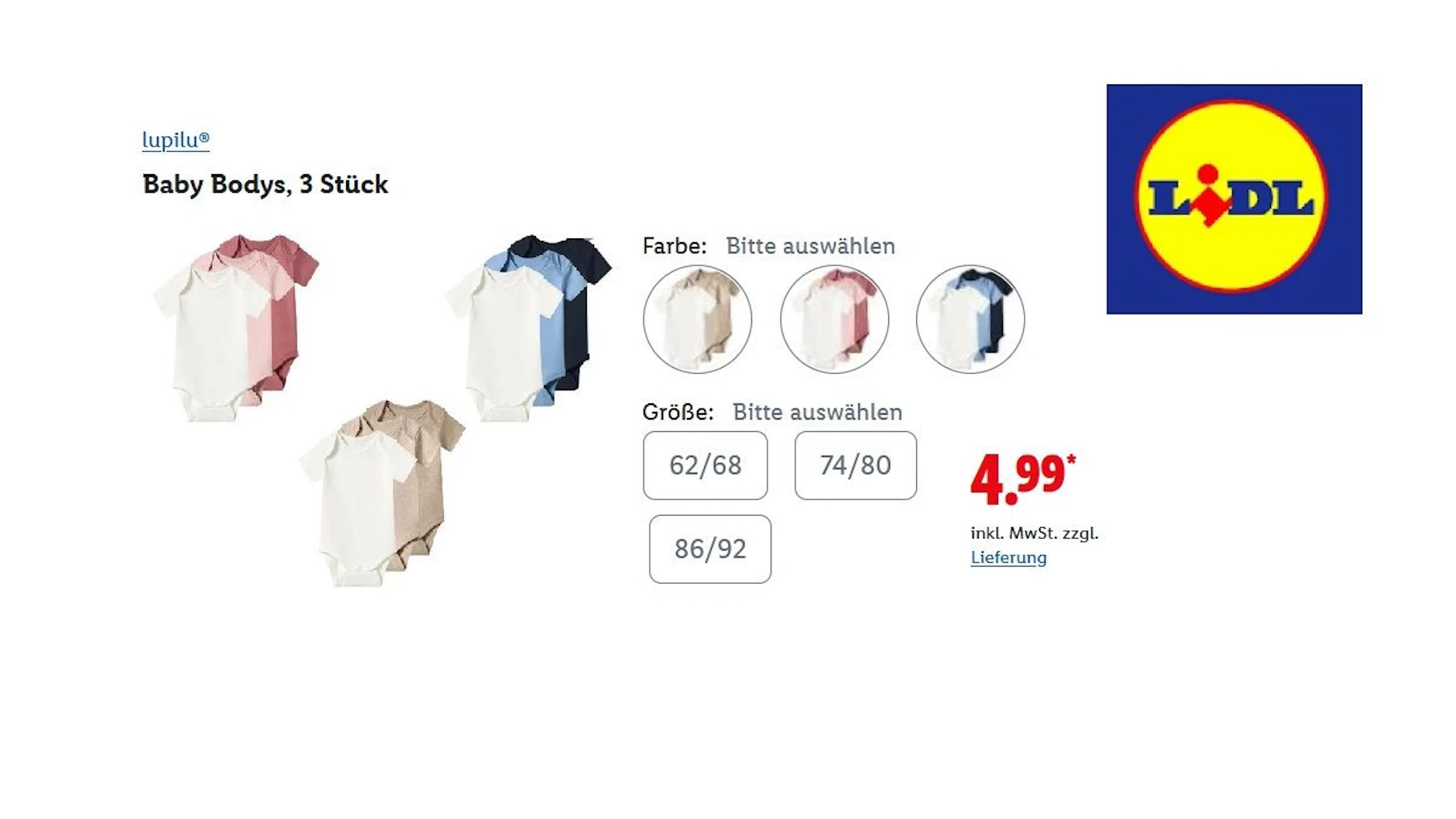 Baby-Bodys im Dreierpack