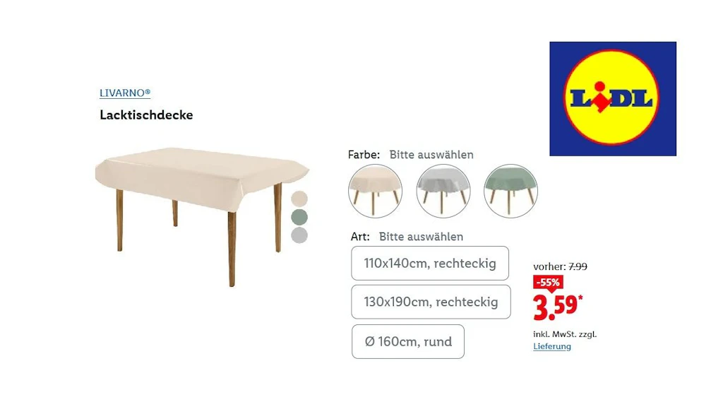 Lacktischdecke