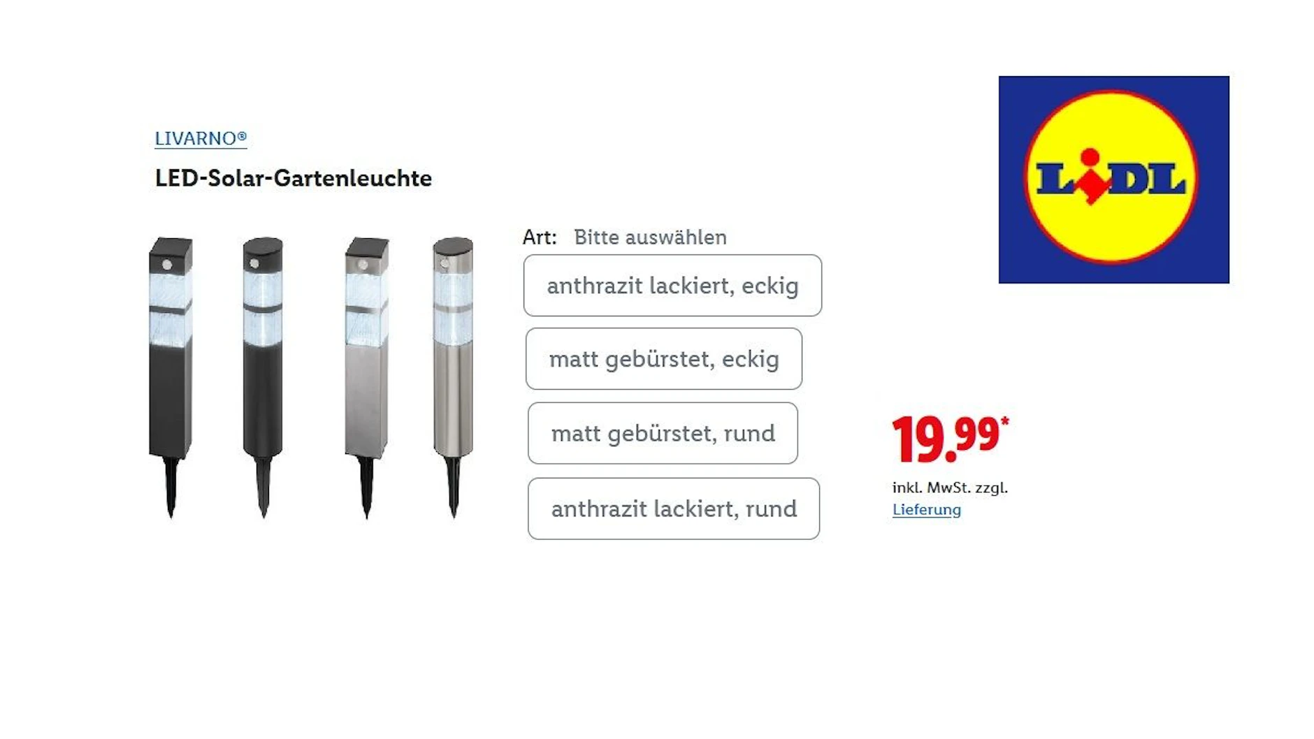 LED-Solar-Gartenleuchte