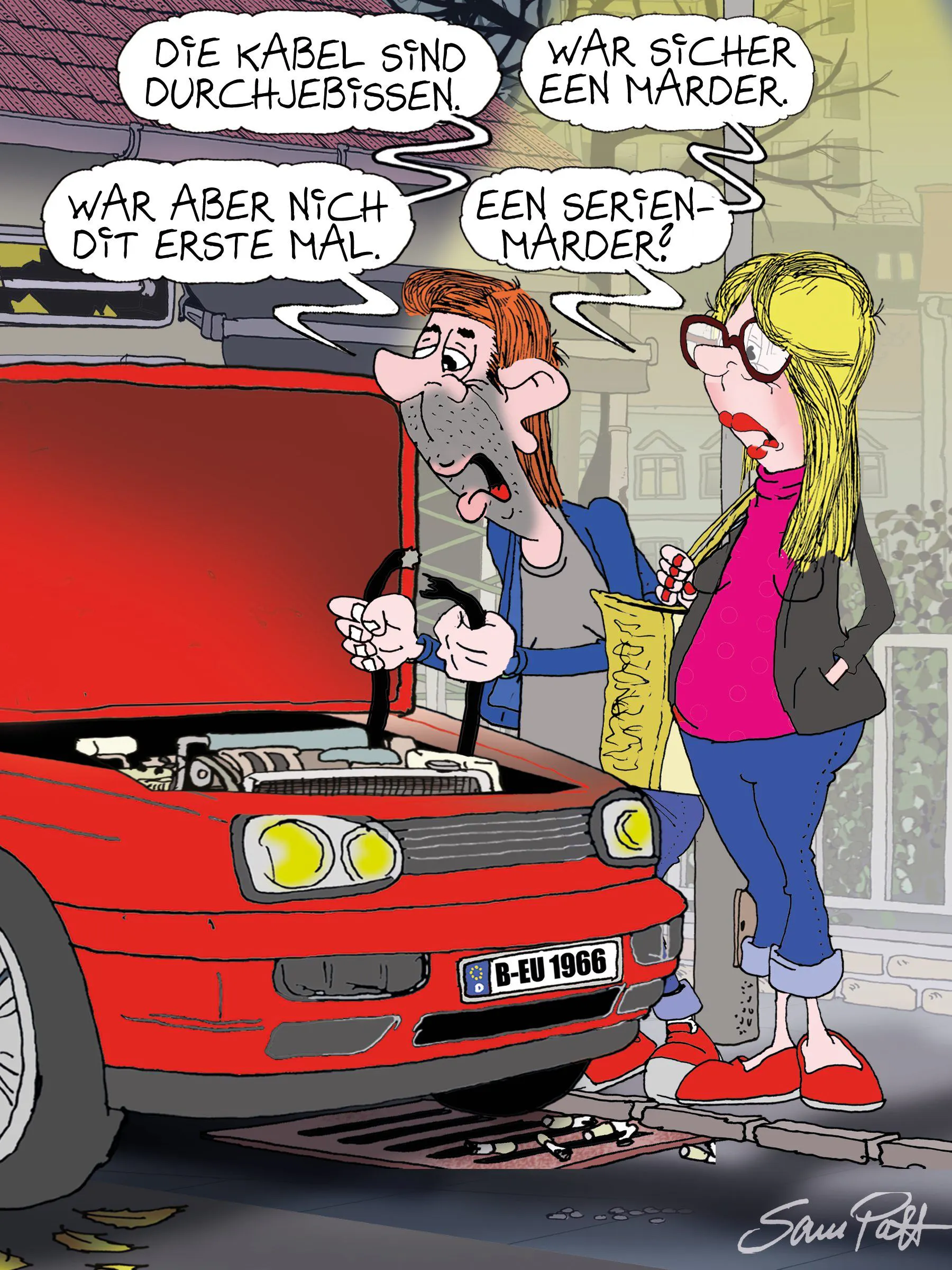 Der Cartoon des Tages mit viel Berliner Humor kommt jeden Tag von unserem Zeichner Sam Paff aus Berlin.