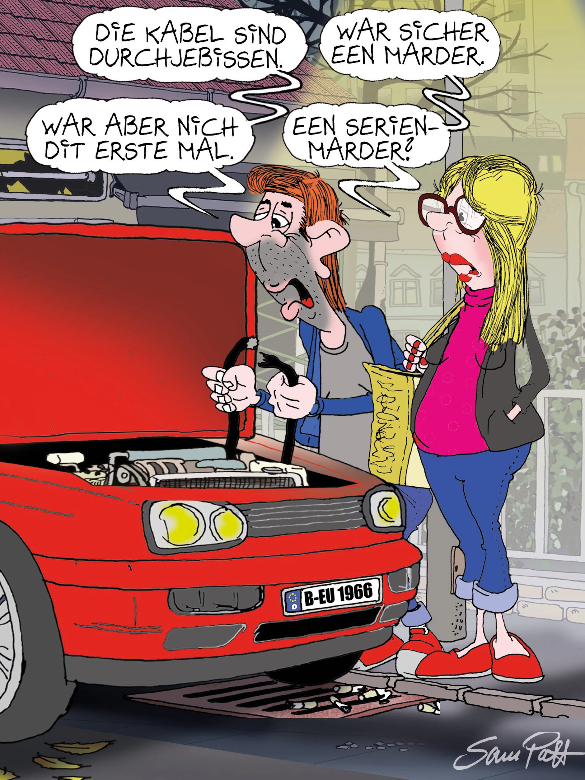 Der Cartoon des Tages mit viel Berliner Humor kommt jeden Tag von unserem Zeichner Sam Paff aus Berlin.