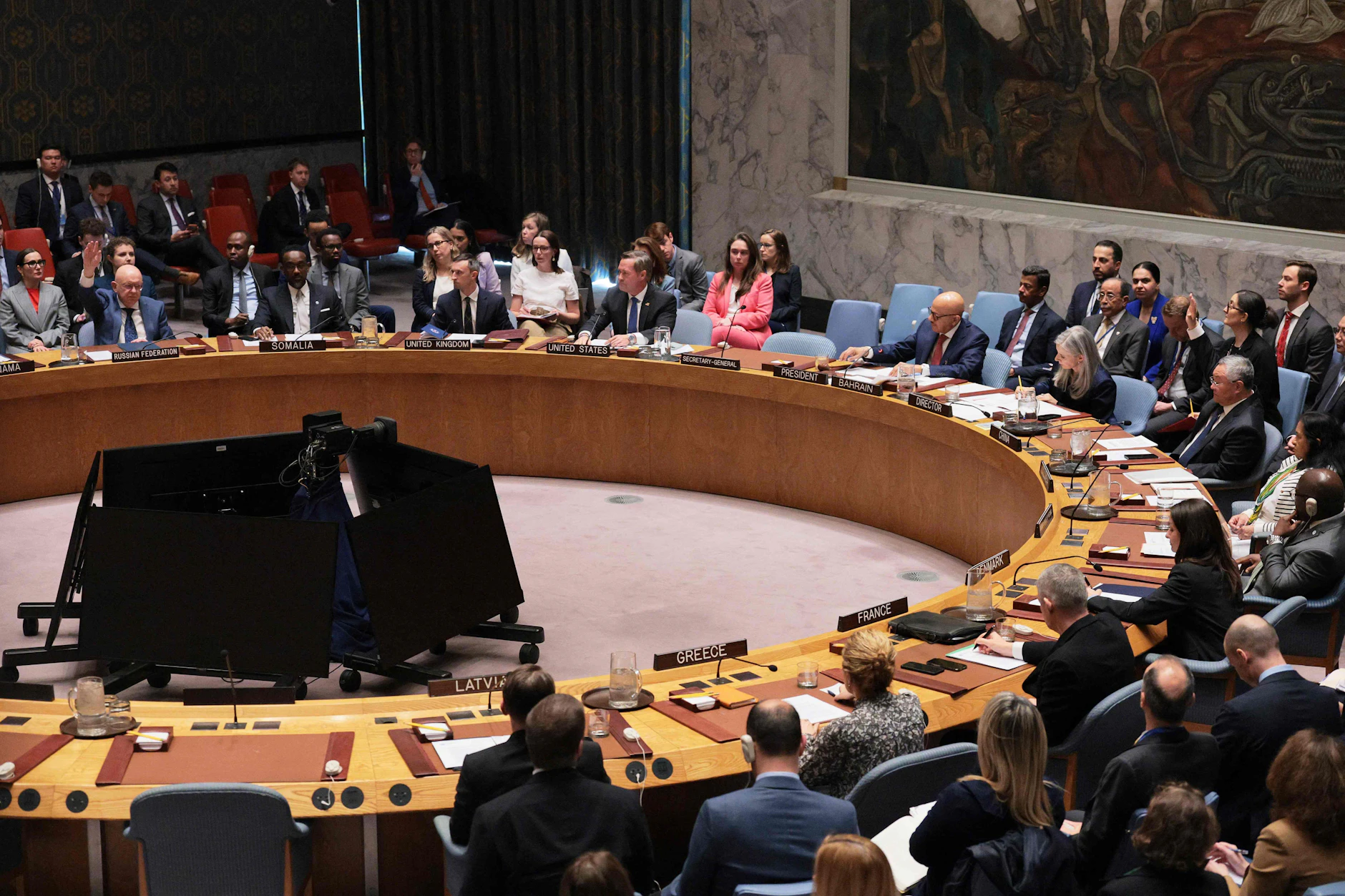 Der UN-Sicherheitsrat bei der Abstimmung über die Resolution zur Öffnung der Straße von Hormus in New York.