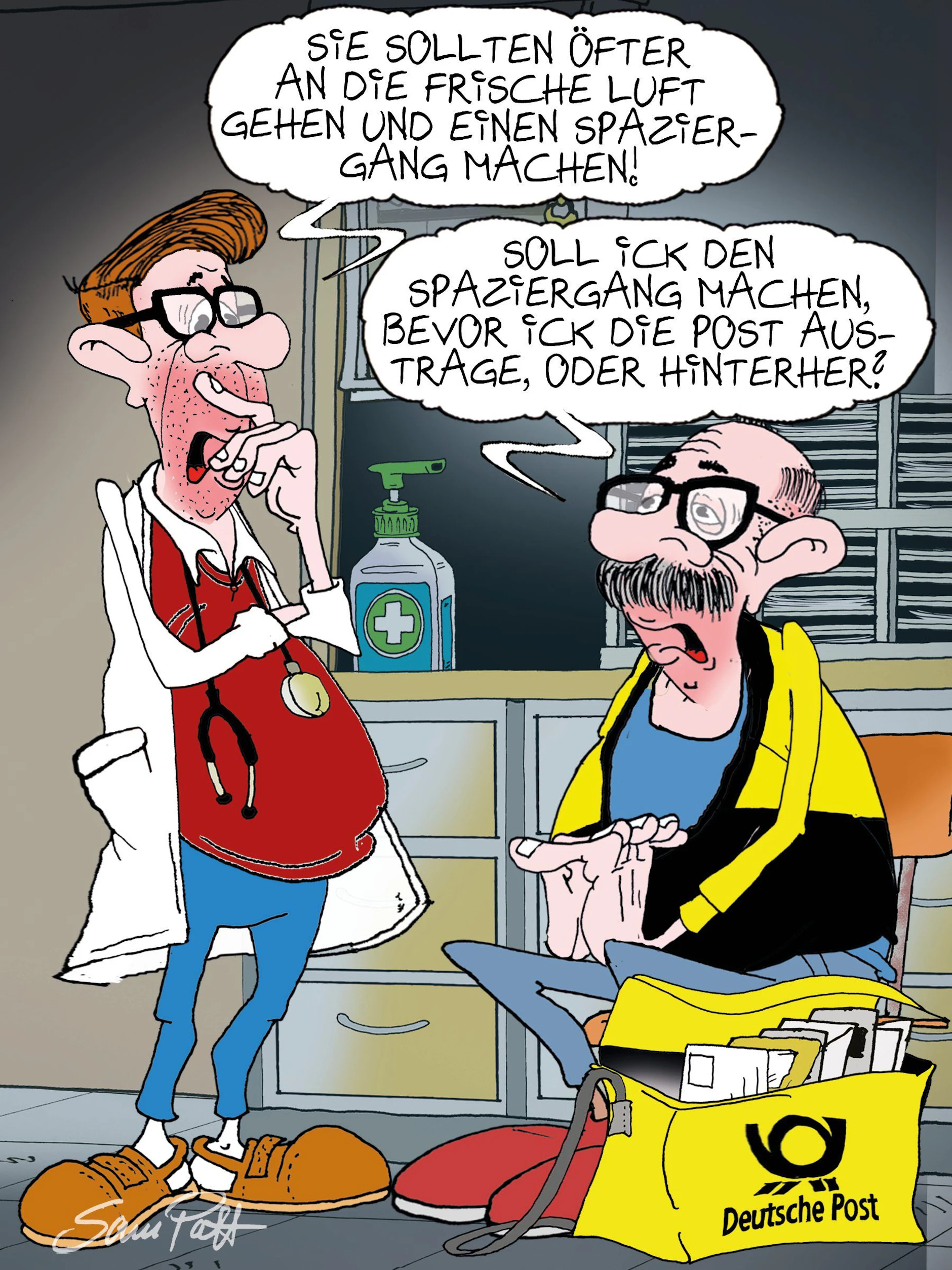 Der Cartoon des Tages kommt jeden Tag von unserem Zeichner Sam Paff aus Berlin.