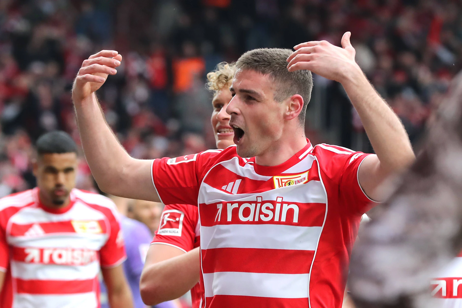 Endlich: Andrej Ilic jubelt über sein Tor für Union Berlin beim 1:1 gegen den FC St. Pauli. 