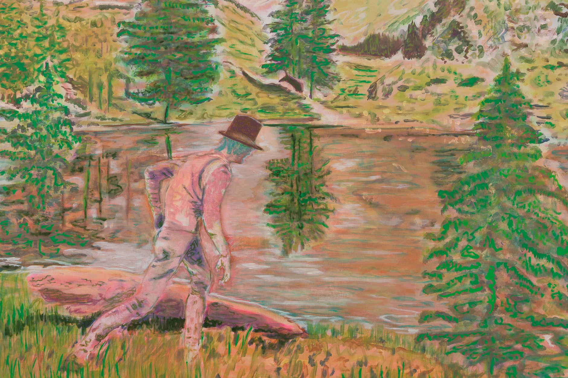 Ryan Mosley: „Bedrock“, 2026, Öl/Lw.