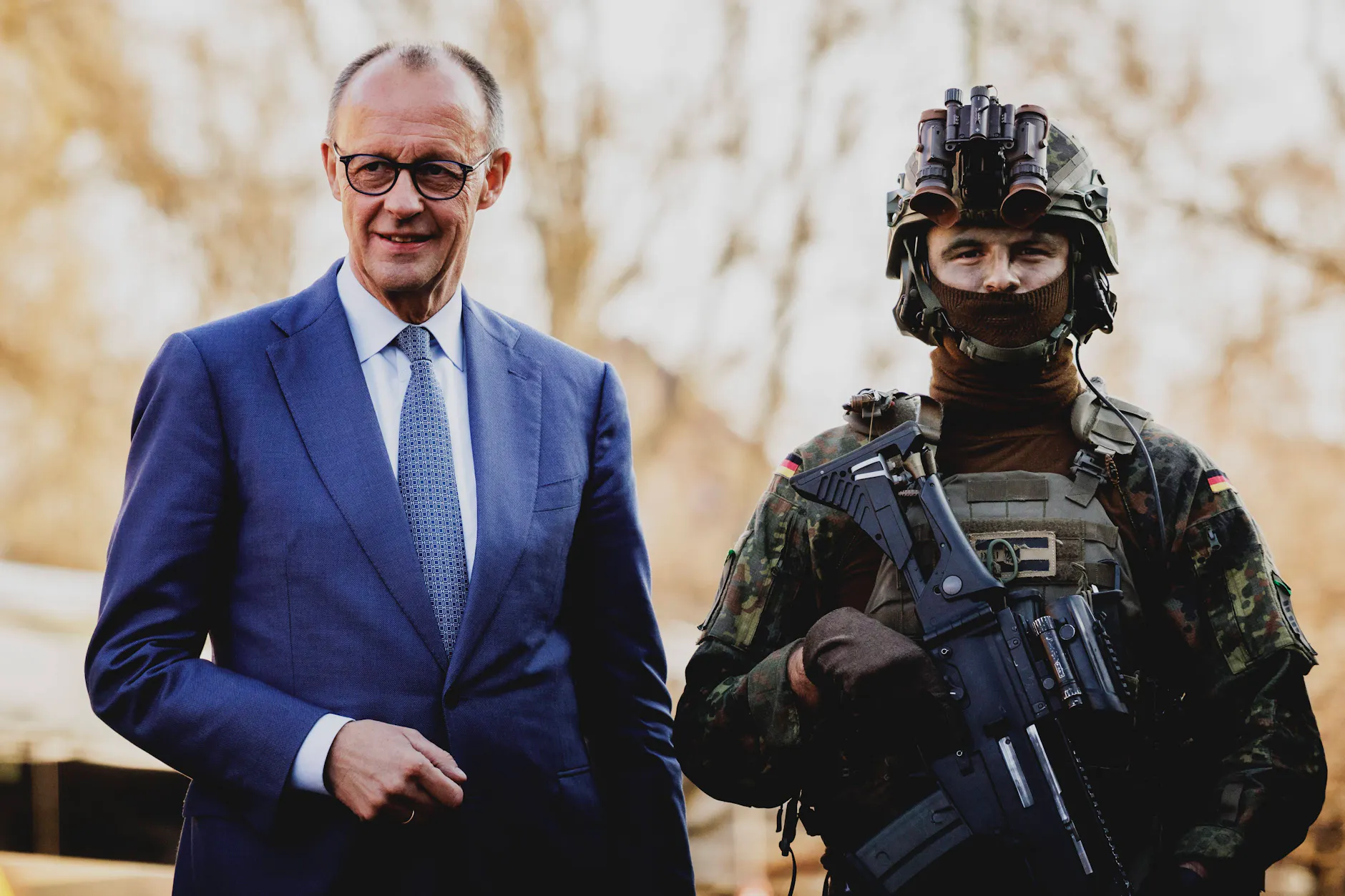 Bundeskanzler Friedrich Merz beim Besuch der Julius-Leber-Kaserne in Berlin