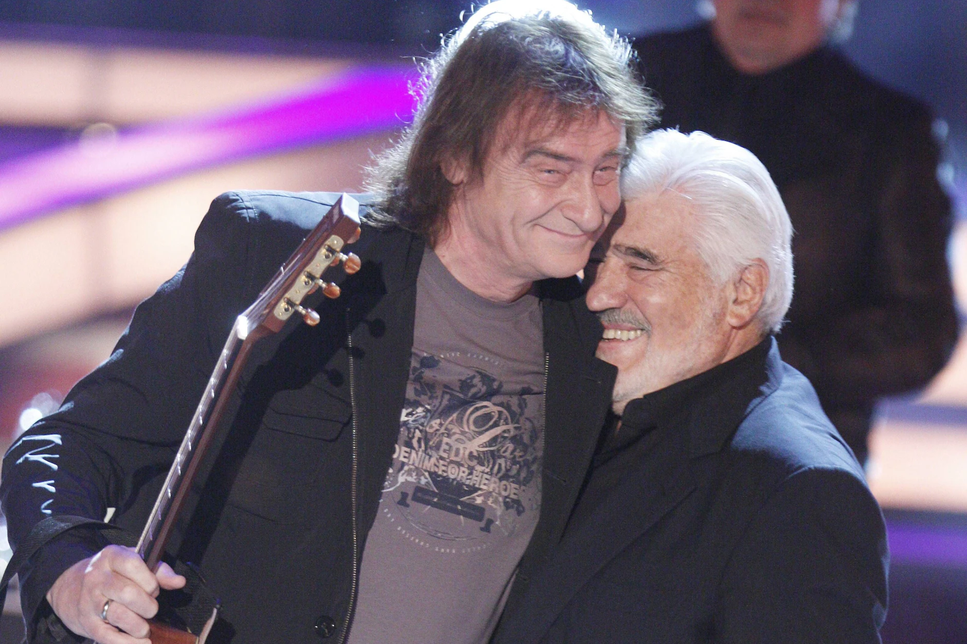 Waren gute Freunde: Dieter „Maschine“ Birr und Mario Adorf, hier bei einem Auftritt in der ZDF-Show von Carmen Nebel (2009).