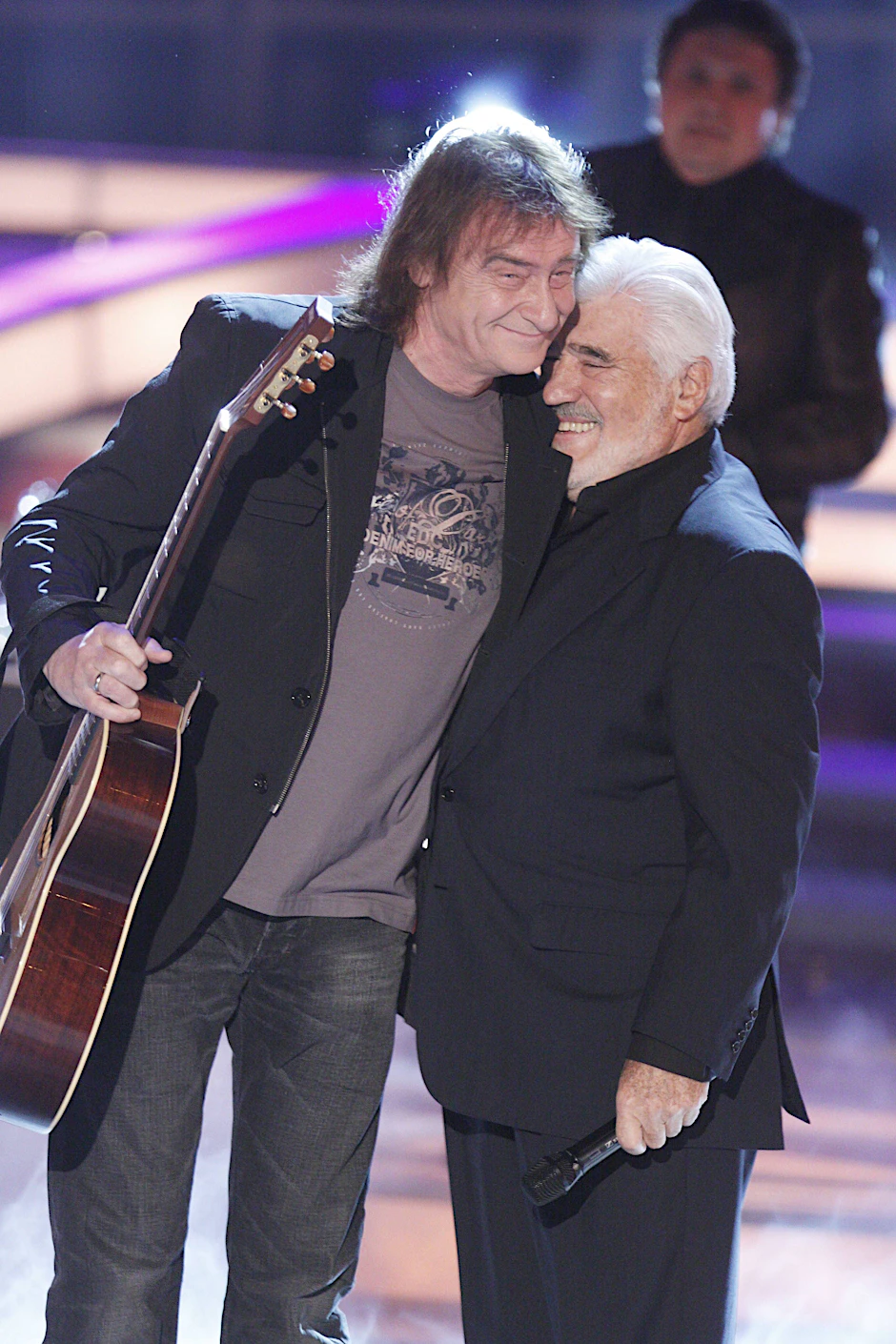 Waren gute Freunde: Dieter „Maschine“ Birr und Mario Adorf, hier bei einem Auftritt in der ZDF-Show von Carmen Nebel (2009).