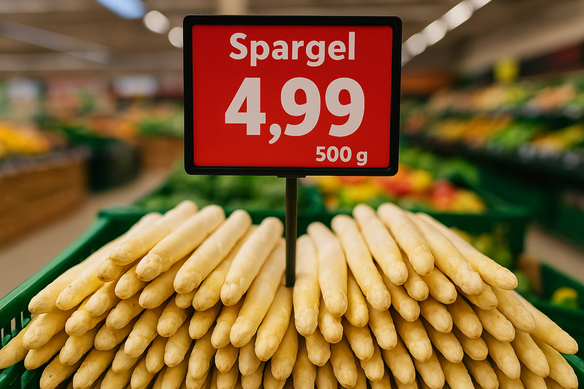 Die Preise beim deutschen Spargel fallen in den Supermärkten.