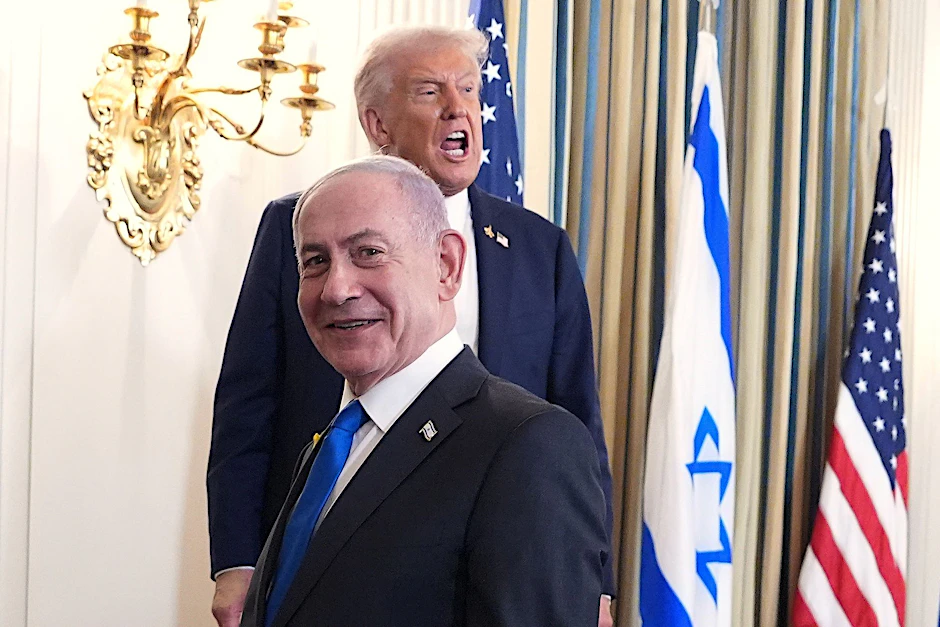 US-Präsident Donald Trump und der israelische Ministerpräsident Benjamin Netanjahu bei einer Pressekonferenz im Weißen Haus