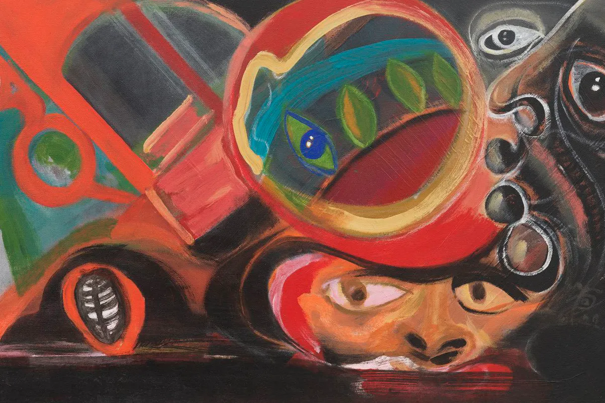 El Hadji Sy: „Untitled“, 2022, Öl und Acryl auf Leinwand