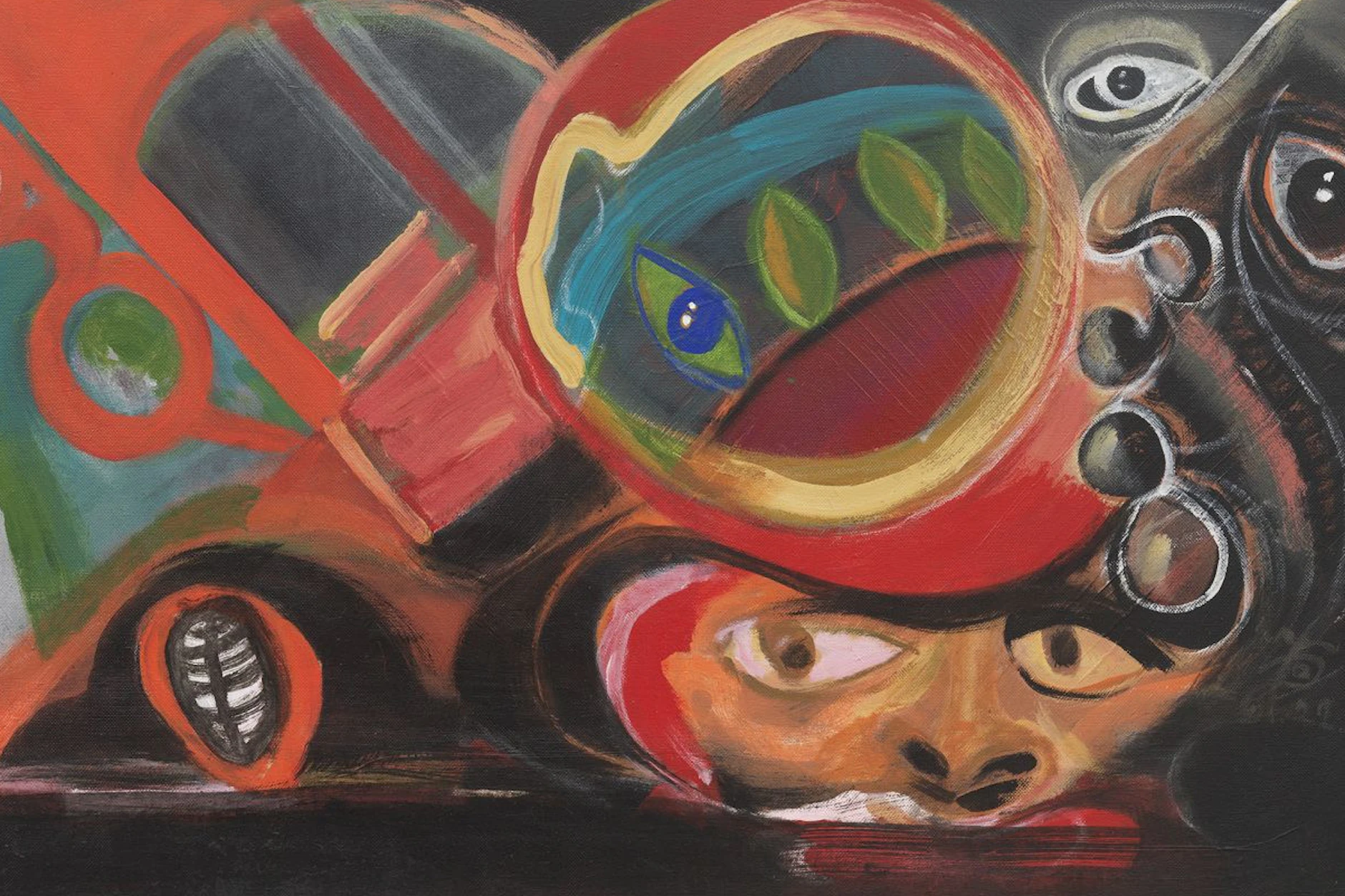 El Hadji Sy: „Untitled“, 2022, Öl und Acryl auf Leinwand