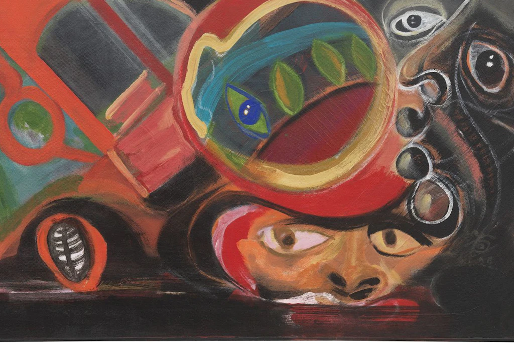 Aus Trotz malte El Hadji Sy aus Dakar sogar mit den Füßen