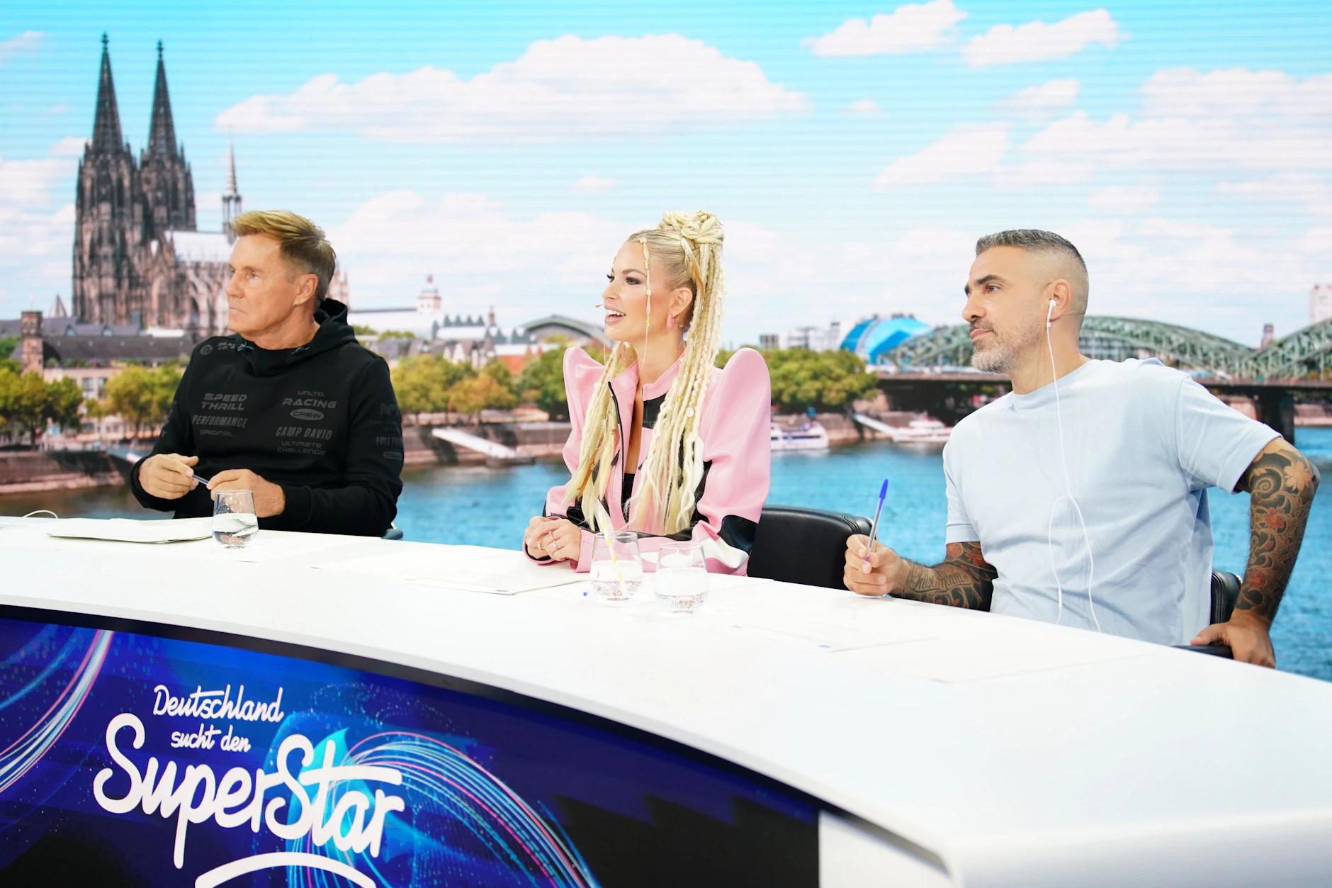 Die Jury mit Dieter Bohlen (l.), Isi Glück und Anis Ferchichi (Bushido). Was sie wohl vom auftritt des faulsten Deutschen bei DSDS halten?