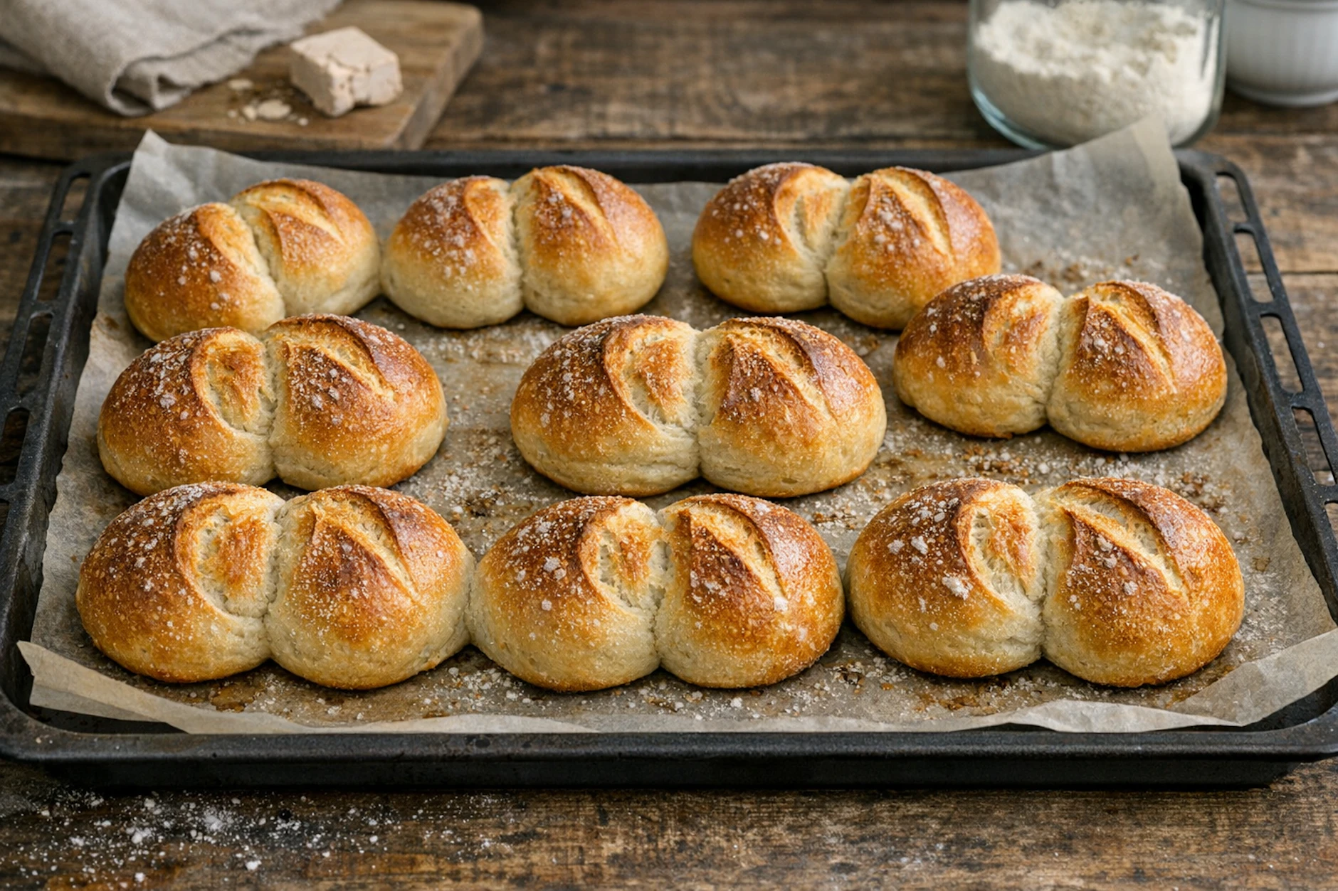 Mit unserem Rezept backen Sie Semmeln, die zumindest sehr nah an das Original aus der DDR herankommen. Der gleiche Geschmack ist aber nur schwer möglich, schließlich sind die Zutaten heute ganz andere.