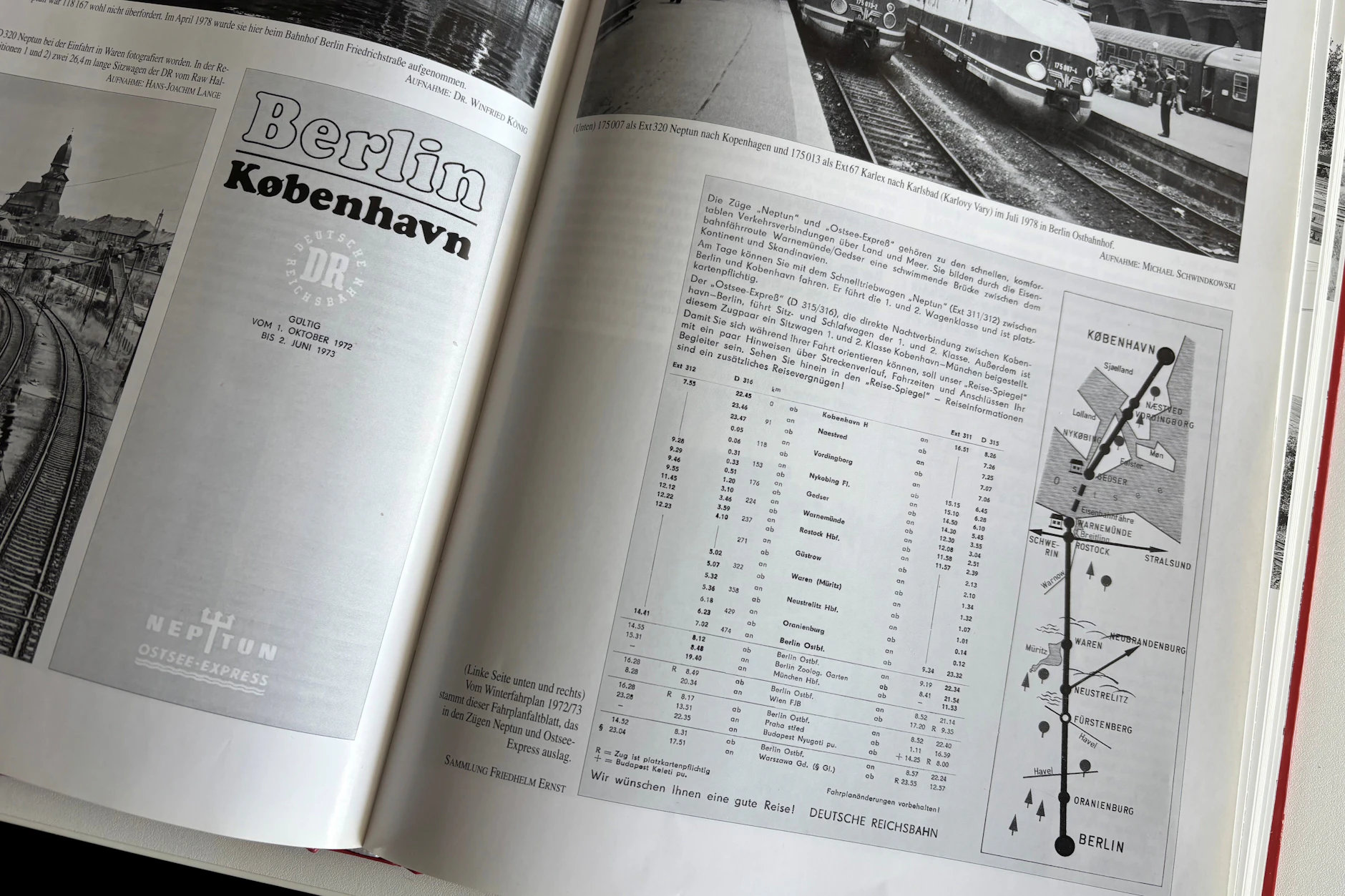 In weniger als sieben Stunden nach Berlin: Internationale Schnellzüge in der DDR - so heißt das im EK-Verlag erschienene Buch von Rico Bogula, in dem das Faltblatt abgebildet ist.
