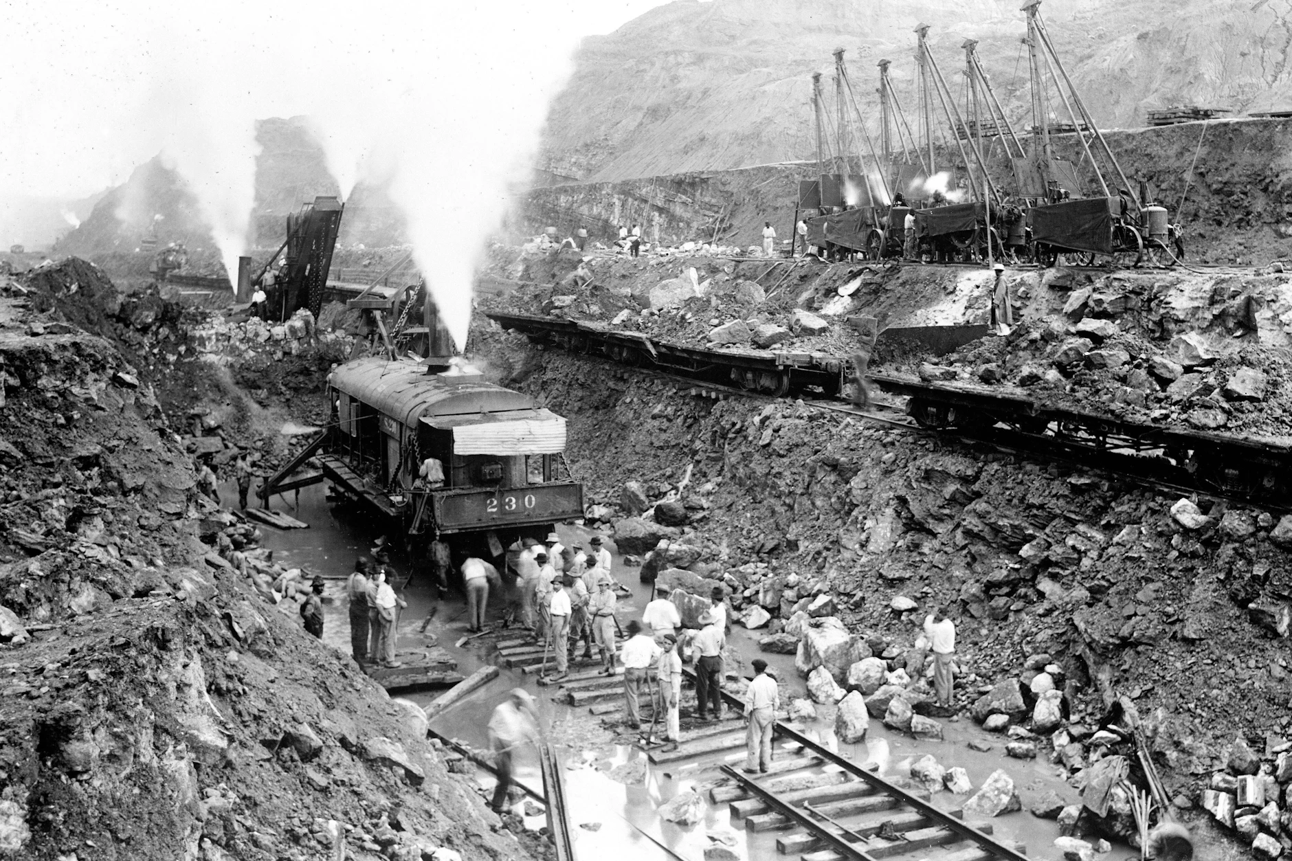 Bau des Panamakanals im Jahr 1913