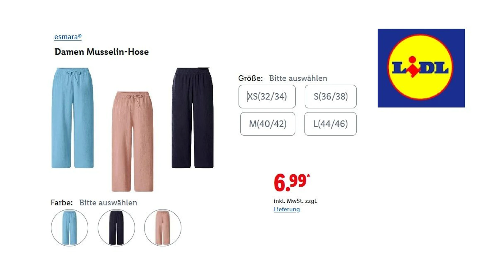 ESMARA Damen Musselin Hose