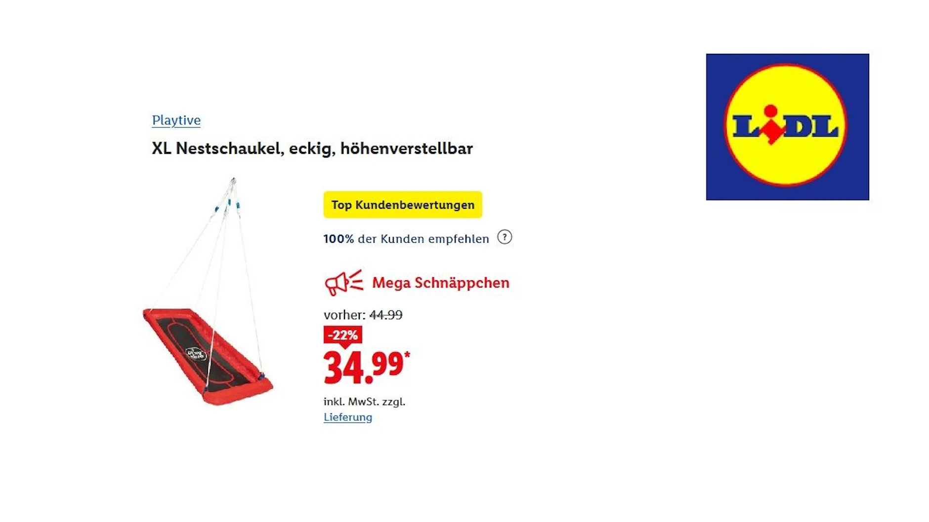 PLAYTIVE XL-Nestschaukel