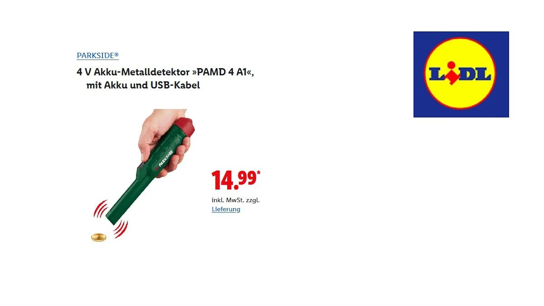 PARKSIDE Akku-Metalldetektor