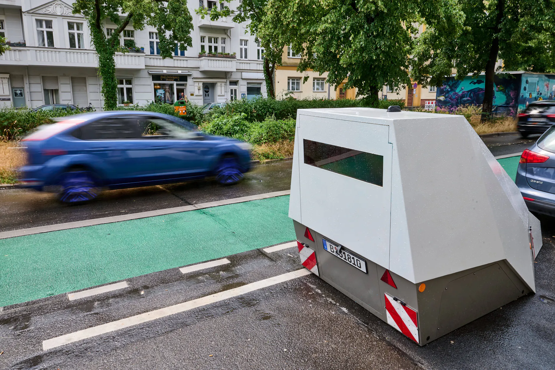 In der Wichertstraße in Berlin-Prenzlauer Berg werden öfters mobile Blitzer aufgestellt.