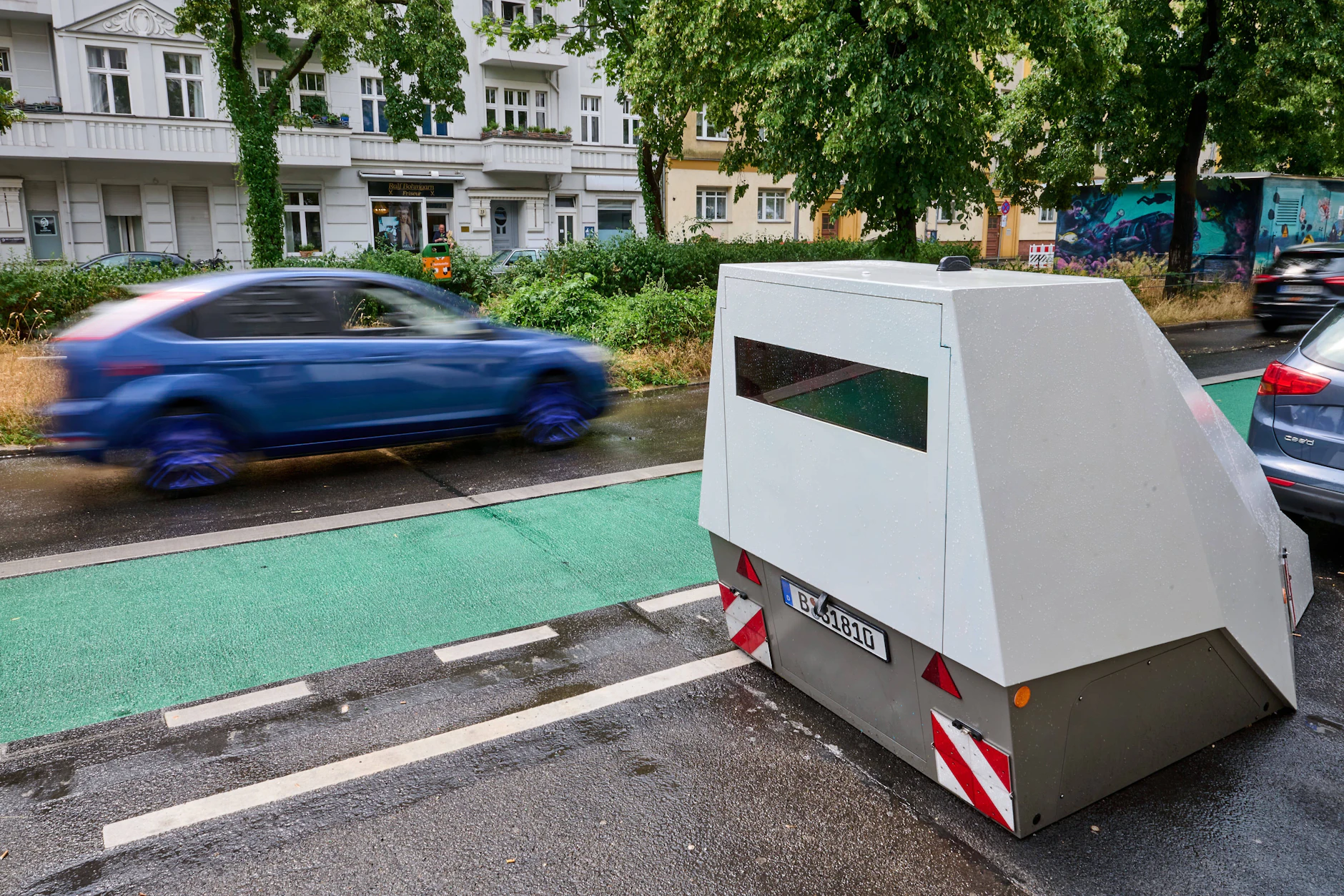 In der Wichertstraße in Berlin-Prenzlauer Berg werden öfters mobile Blitzer aufgestellt.