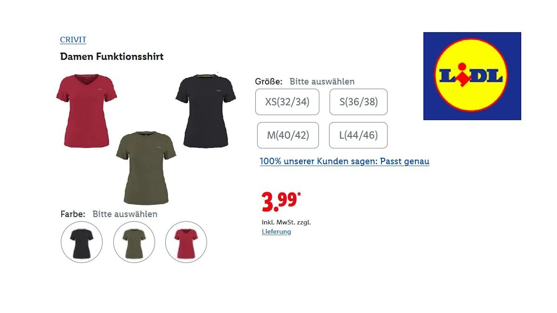 CRIVIT Damen Funktionsshirt