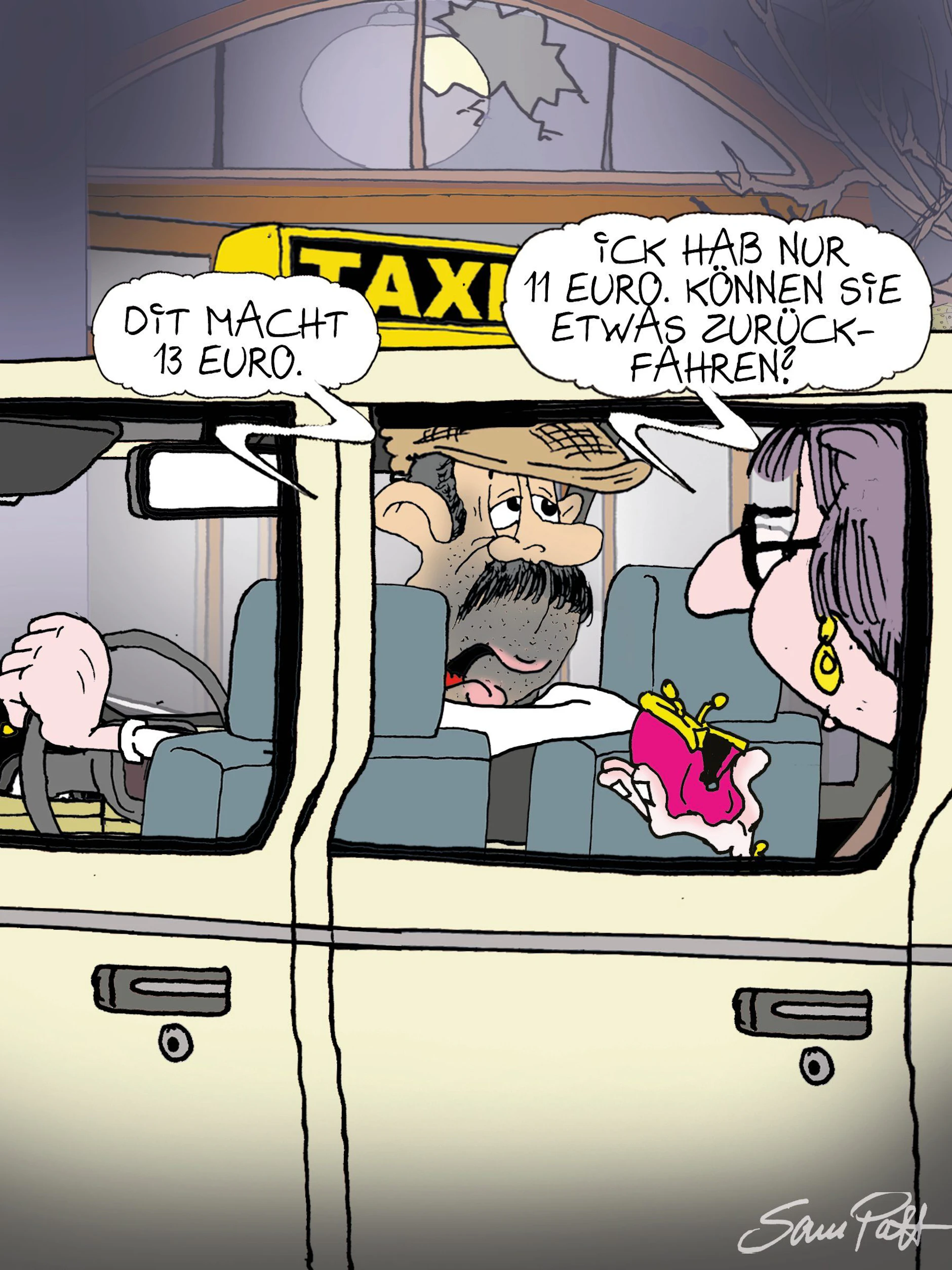 Der Cartoon des Tages entführt Sie jeden Tag in die Welt des Berliner Humors – dafür zuständig ist unser Zeichner Sam Paff aus Berlin.