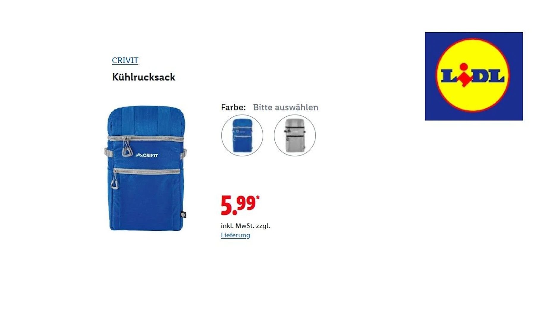 CRIVIT Kühlrucksack