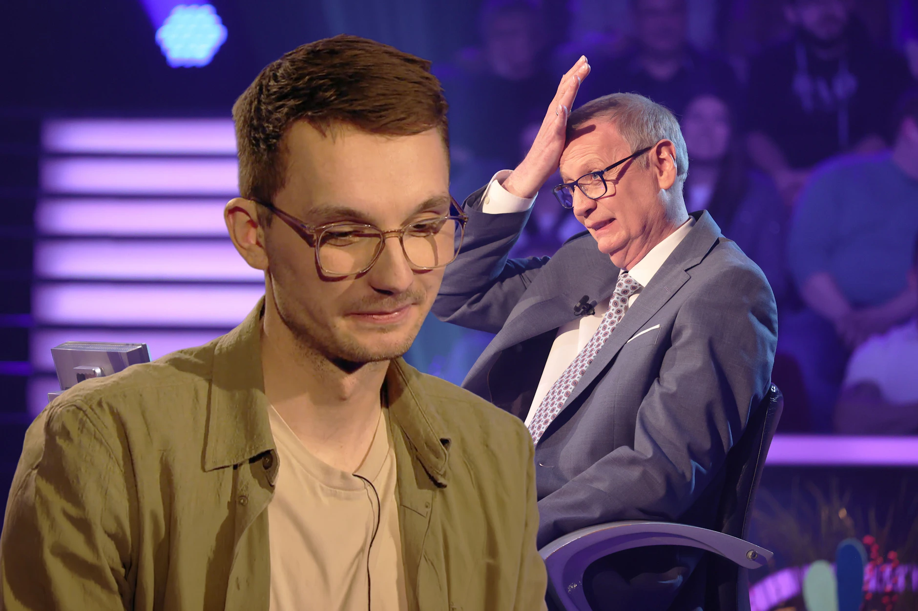 Kandidat Tom Wollnik rätselt sich bei Wer wird Millionär bis zur Millionenfrage.