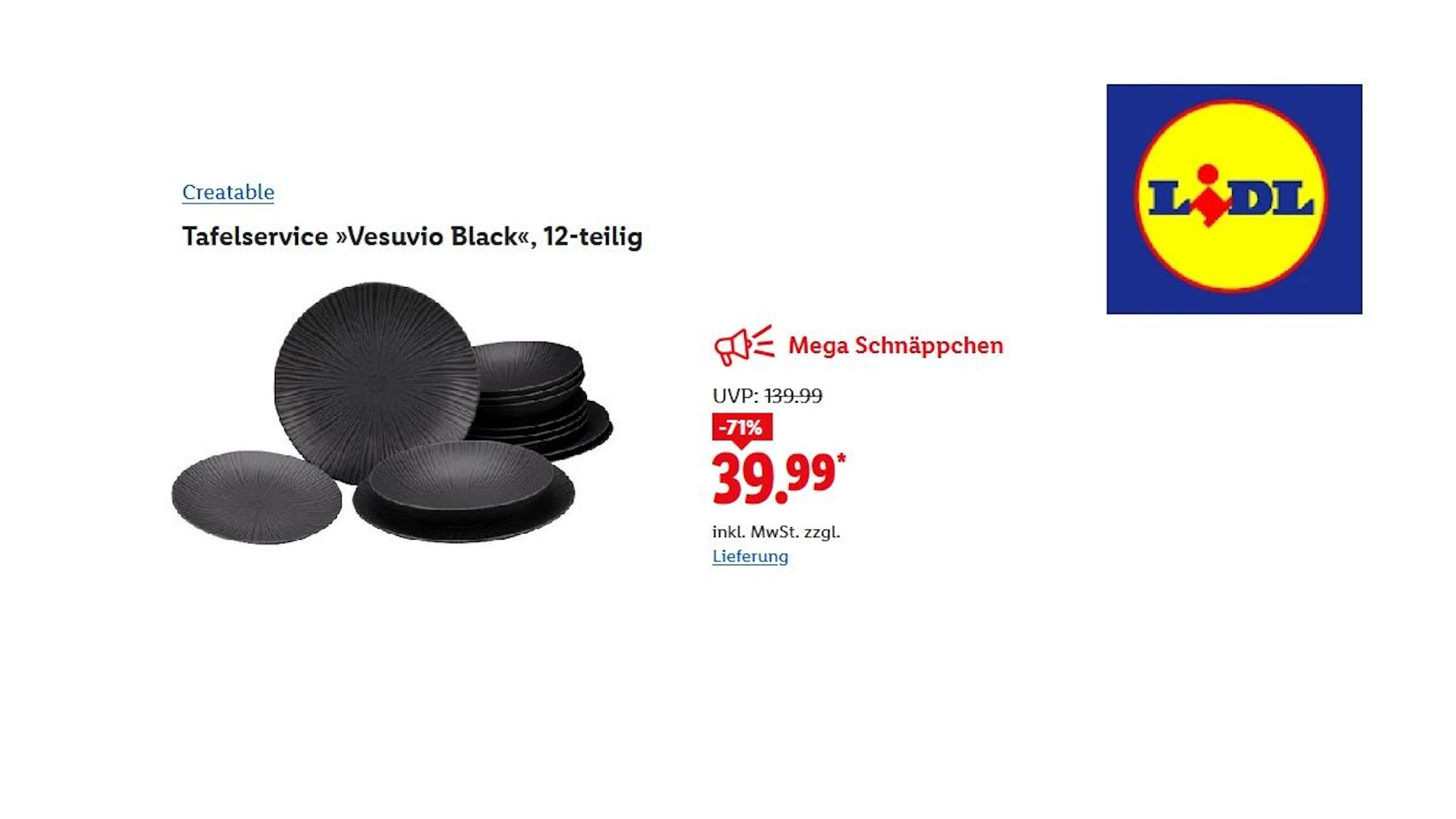 CREATABLE Tafelservice