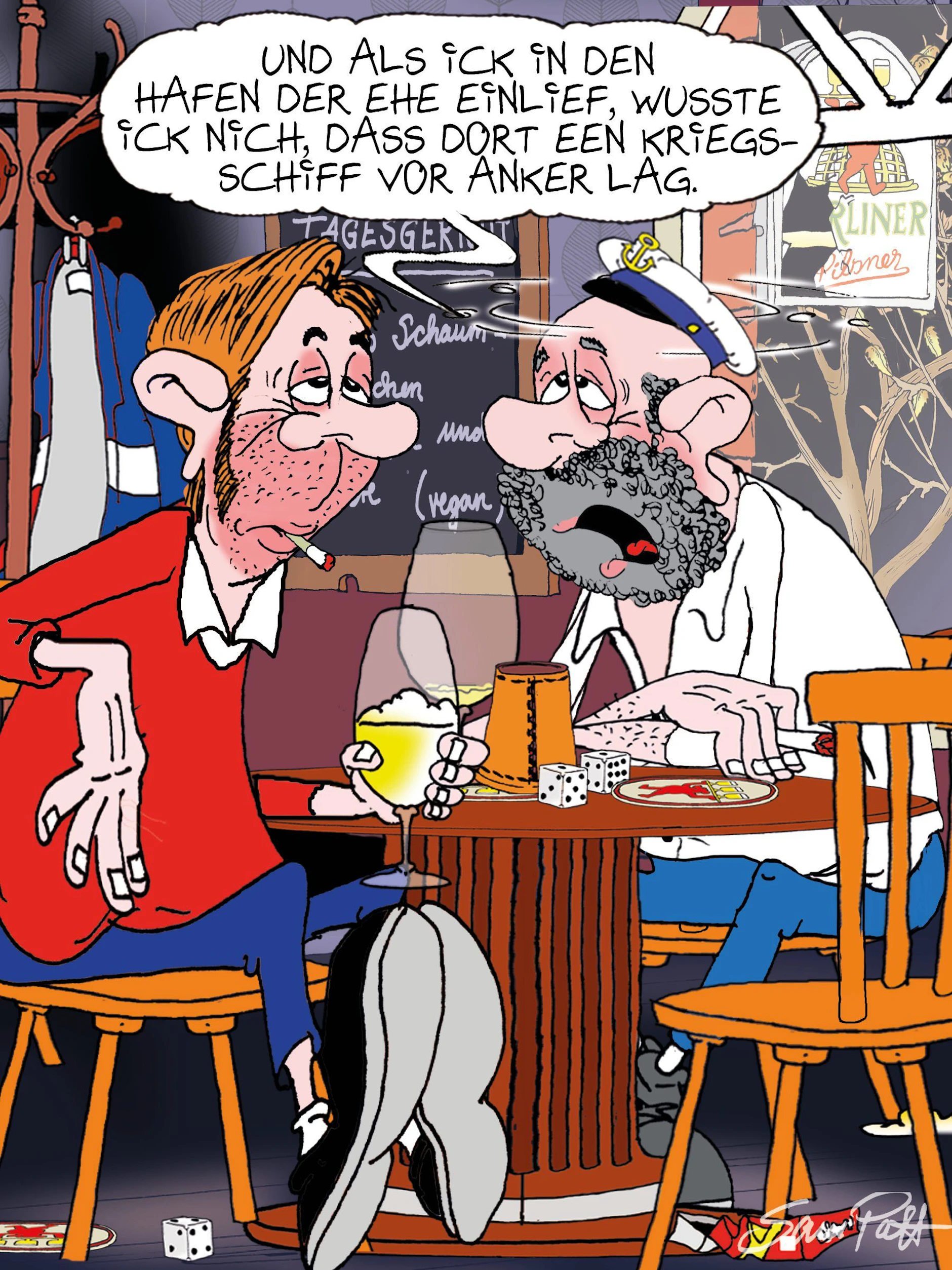 Der Cartoon des Tages kommt jeden Tag von unserem Zeichner Sam PAff aus Berlin. Lassen Sie sich von seinem Berliner Humor um den Finger wickeln!