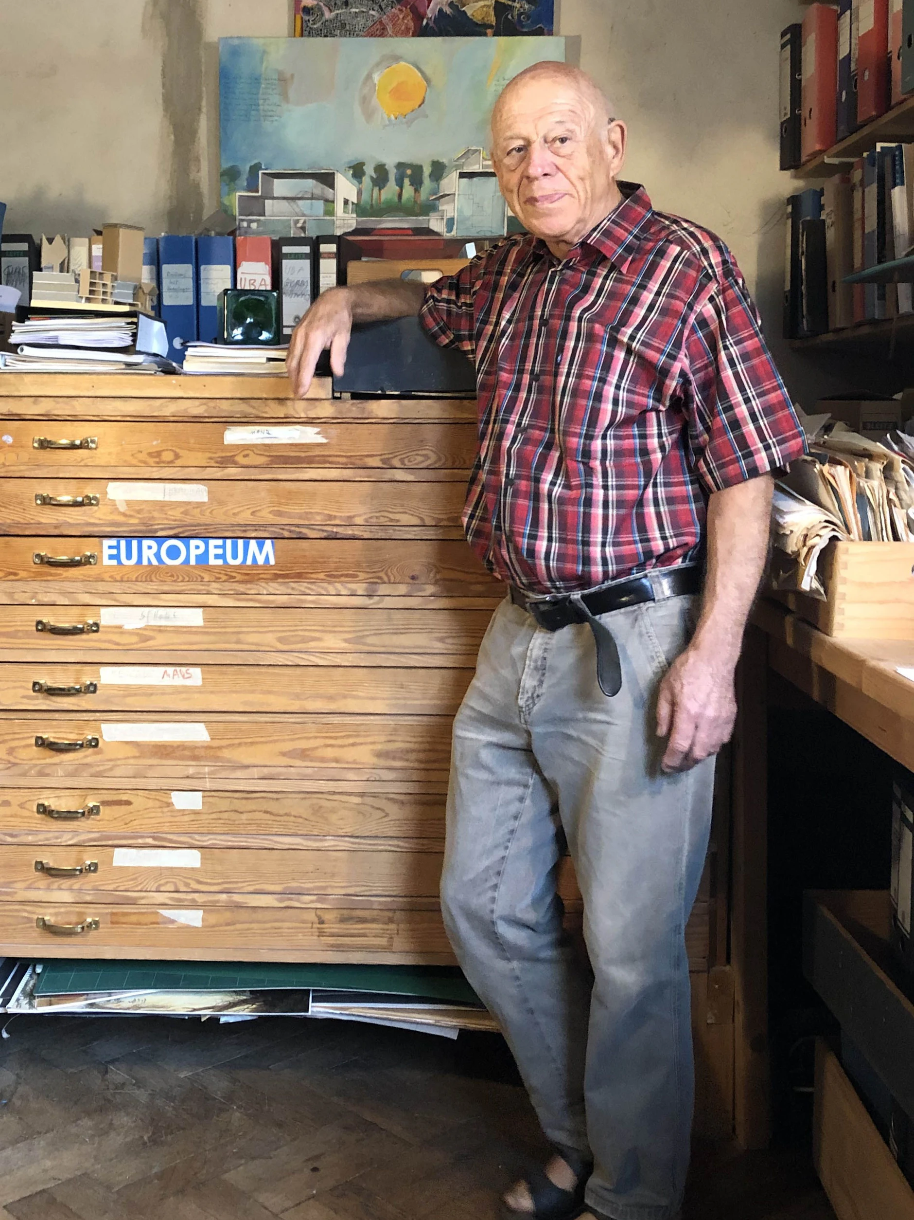 Architekt Dieter Bankert. Er hat die Fassade des Palastes der Republik entworfen.