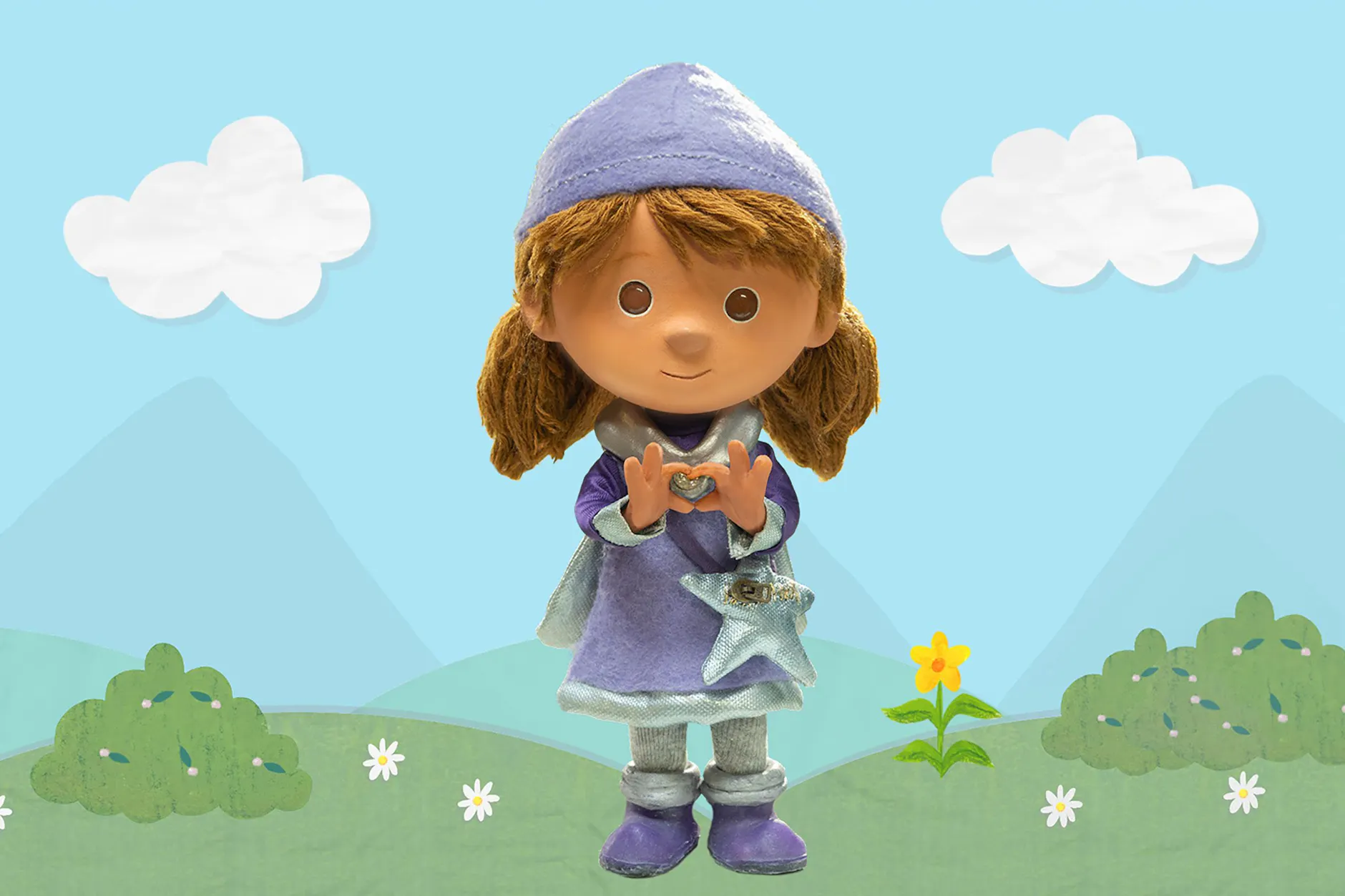 Mimi Sandmädchen: Im Gegensatz zum Sandmann kann sie sprechen.