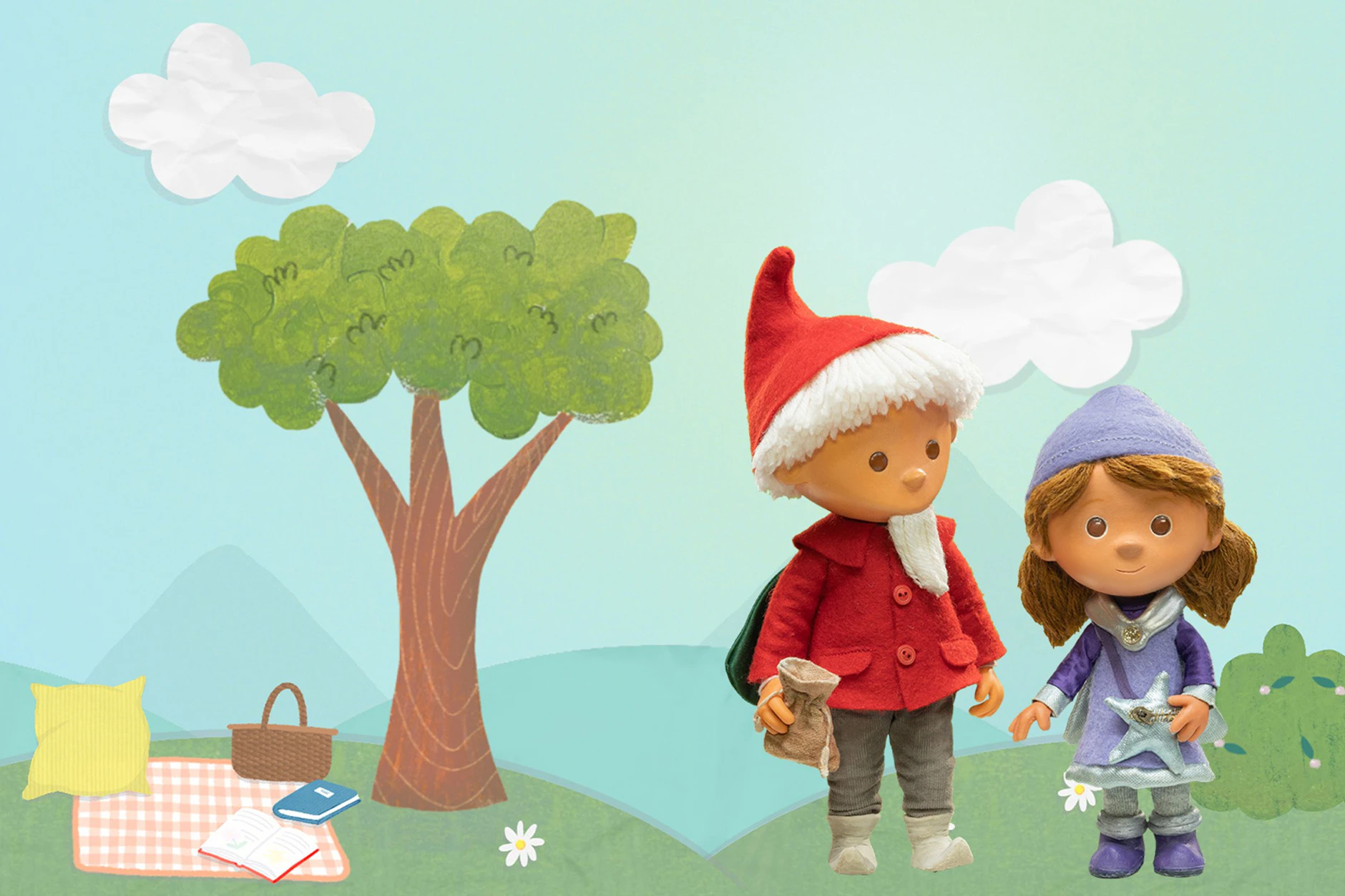 Unser Sandmännchen ist nicht mehr allein: Hier zeigt er uns seine Freundin Mimi Sandmädchen.