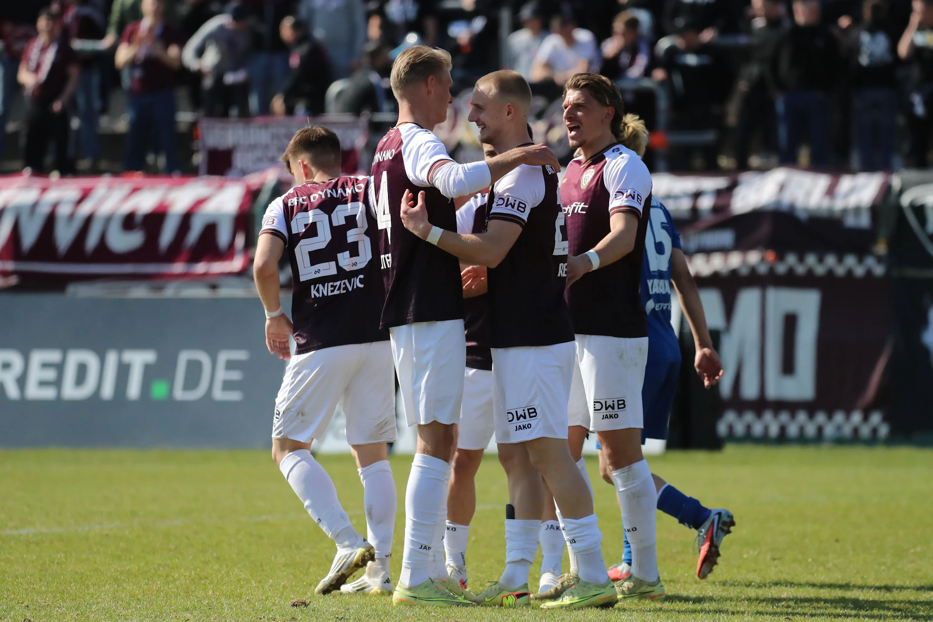 Beim 5:1 über Zehlendorf kamen die Spieler des BFC Dynamo aus dem Jubeln kaum heraus.