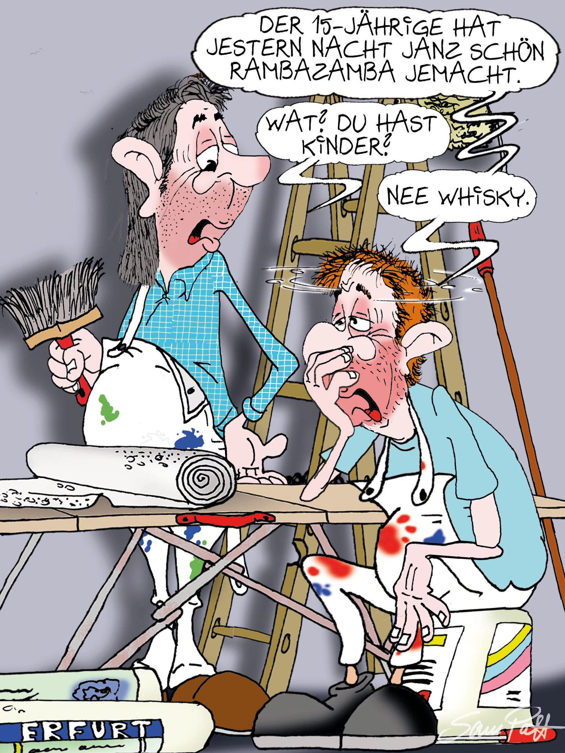 Der Cartoon des Tages fängt jeden Tag den ganz besonderen Berliner Humor ein. Dafür sorgt unser Zeichner Sam Paff aus Berlin für Sie!