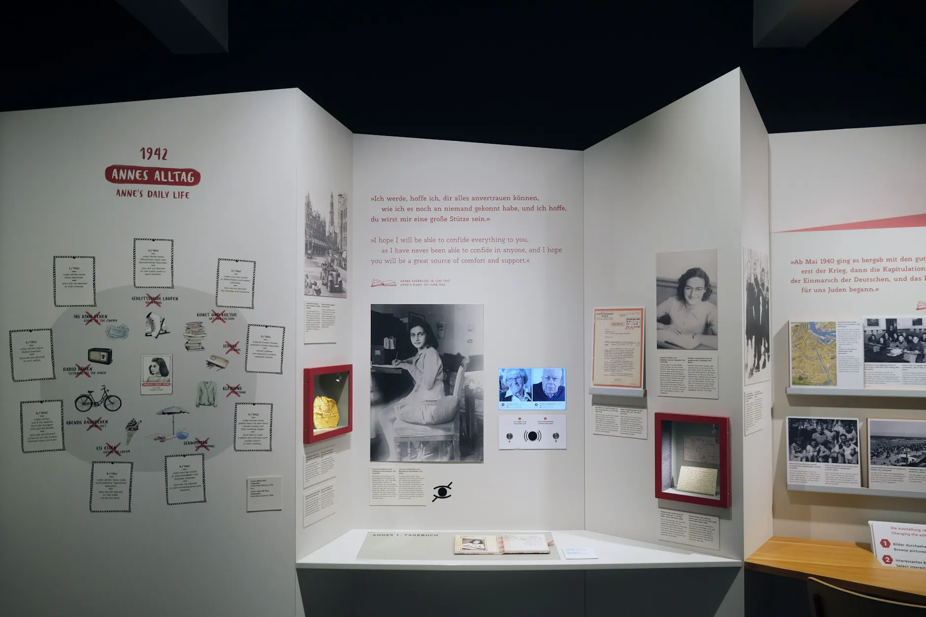 Mit Ausstellungen und Bildungsangeboten schafft das Zentrum Anne Frank Lernorte, in denen Jugendliche Geschichte mit ihrer Lebenswelt verbinden und lernen, sich für Freiheit, Gleichberechtigung und Demokratie zu engagieren.