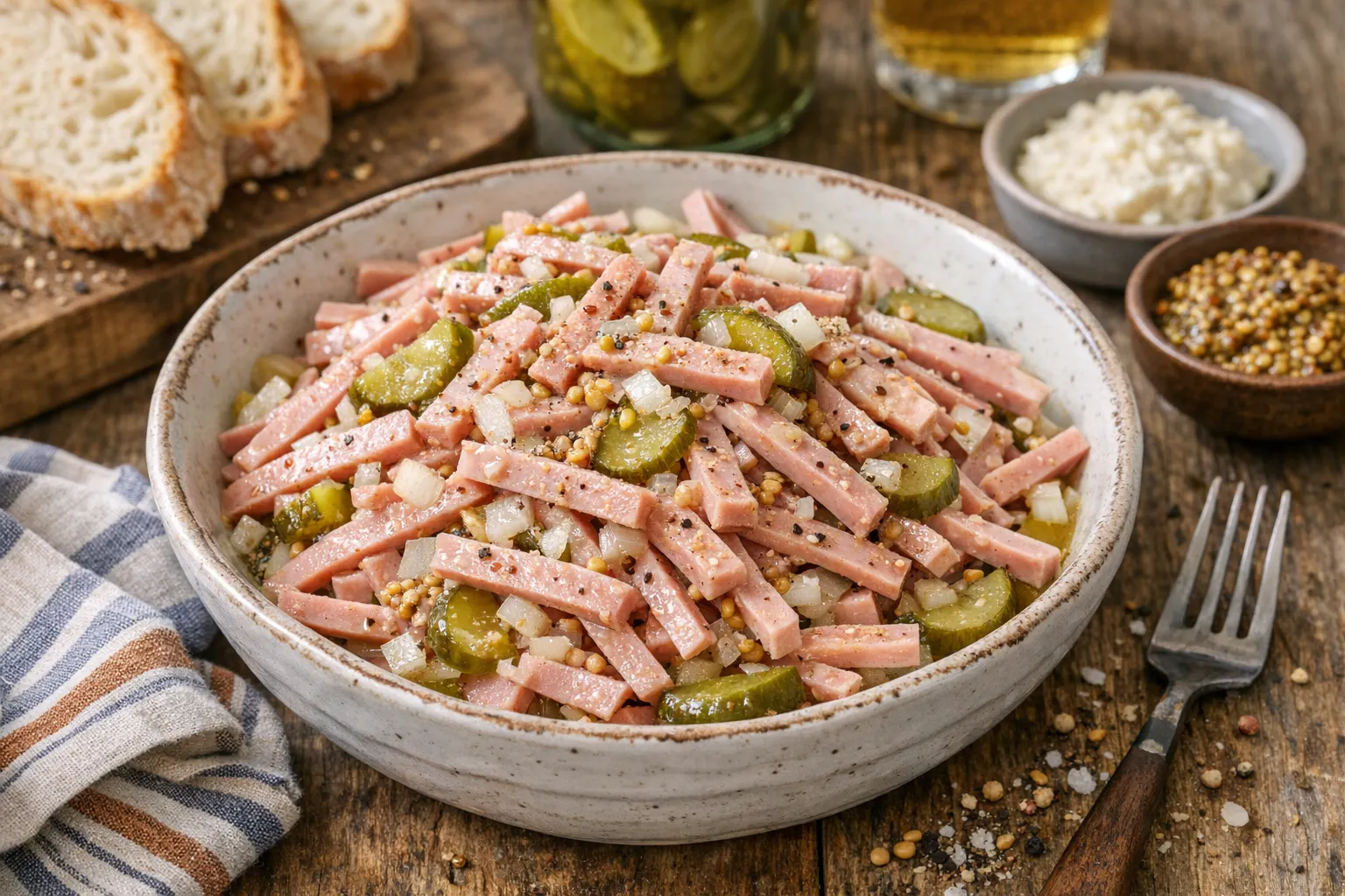Dieser Berliner Wurstsalat geht schnell und ist zum Abendbrot einfach herrlich. Probieren Sie unser Rezept doch gleich mal aus!