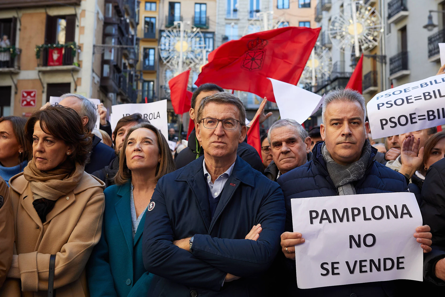 Spaniens Oppositionsführer Alberto Núñez Feijóo bei einem Auftritt der konservativen Volkspartei PP