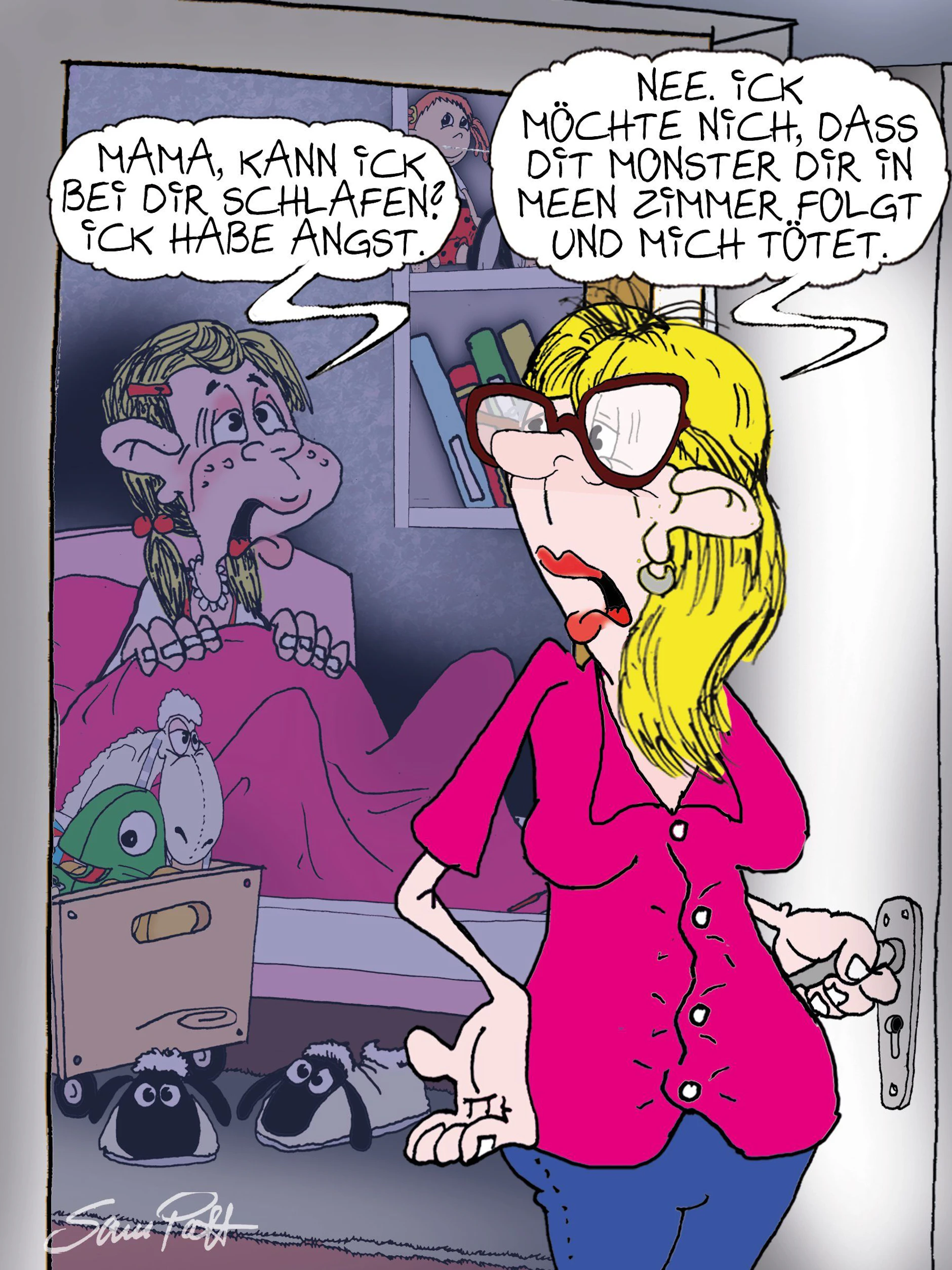 Der Cartoon des Tages kommt jeden Tag von unserem Zeichner Sam Paff aus Berlin.