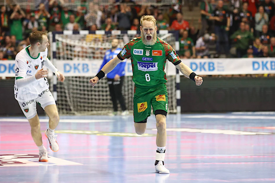 SCM-Spieler Matthias Musche: Das Magdeburger Urgestein beim Torjubel gegen Füchse Berlin.