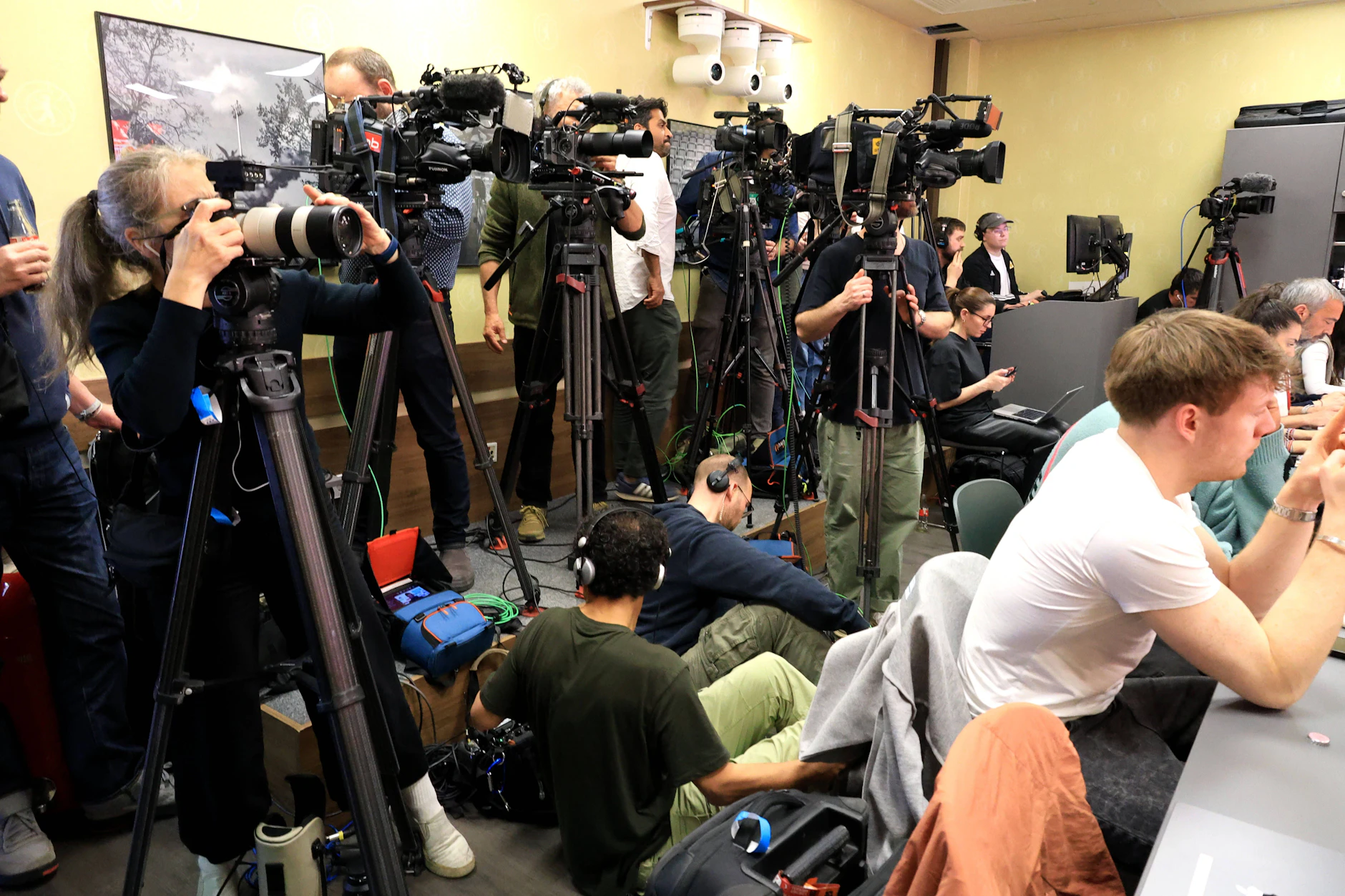 Voll wie nie: Zur ersten Pressekonferenz des 1. FC Union Berlin mit Cheftrainerin Marie-Louise Eta reisten auch Journalisten aus dem Ausland an.