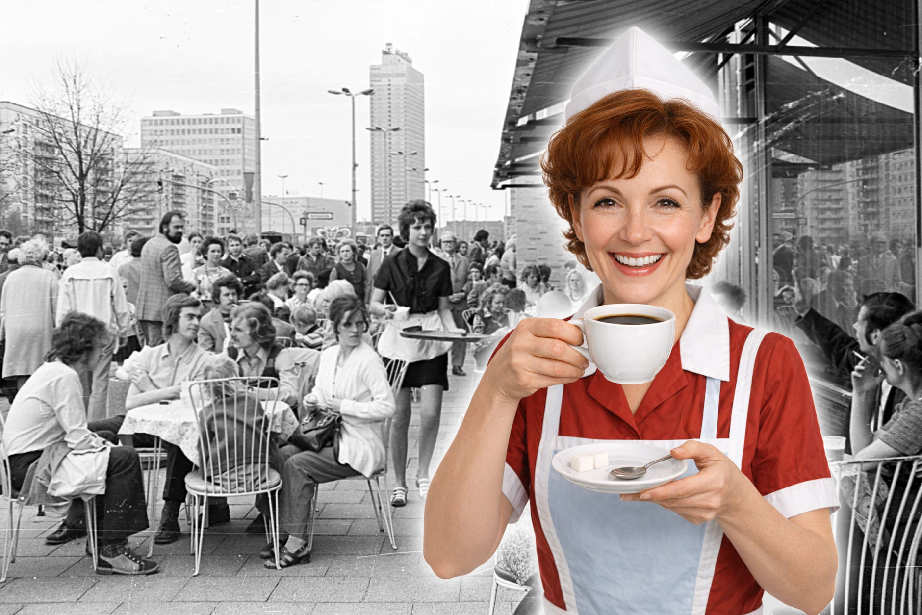 Die Mokka-Milch-Eisbar in der Karl-Marx-Allee war einer der Treffpunkte schlechthin. Hier gab es neben Milchshakes und Eis auch verschiedene Kaffeespezialitäten.