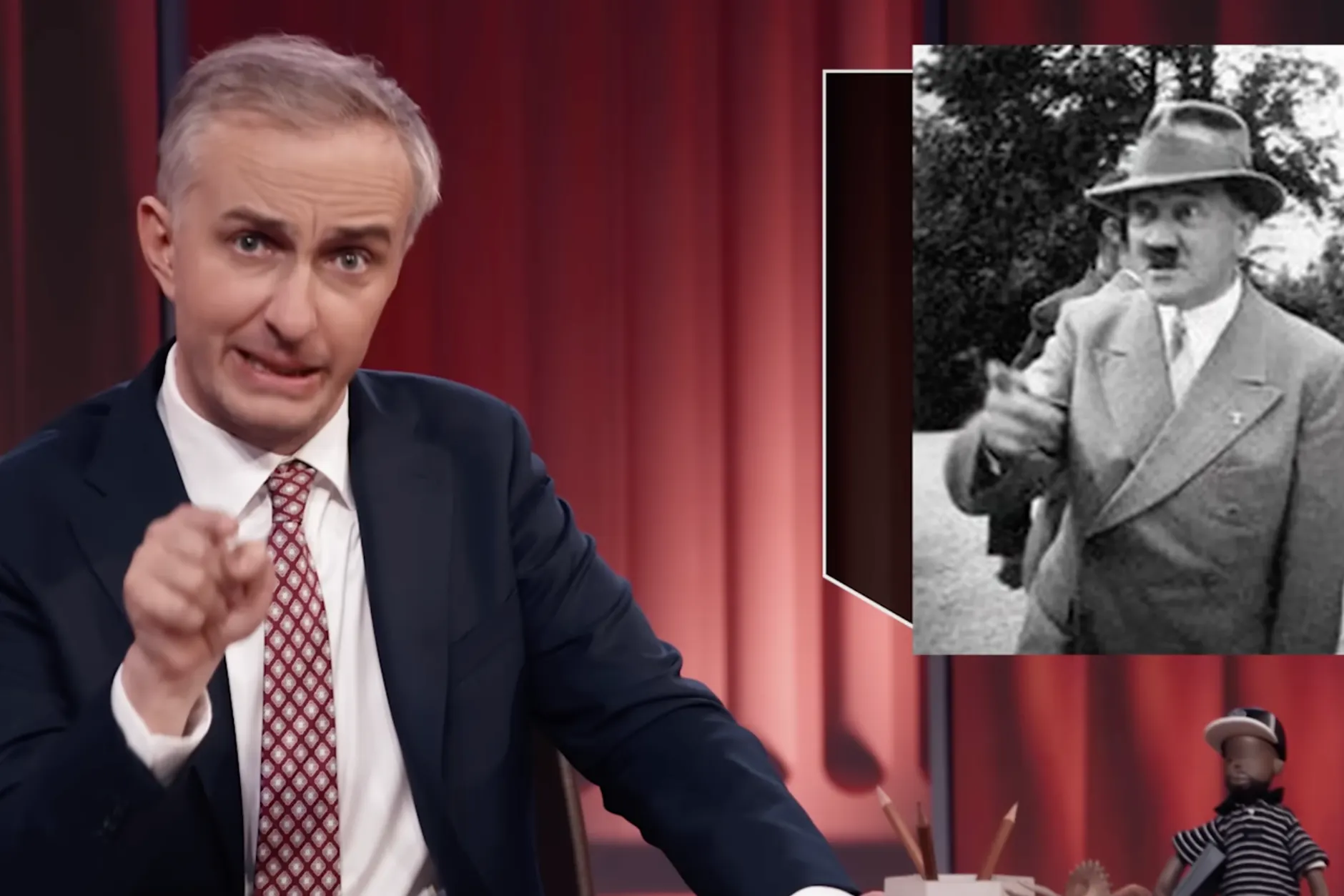 Himmler-Satiriker Böhmermann (li.) und Adolf Hitler (re.)