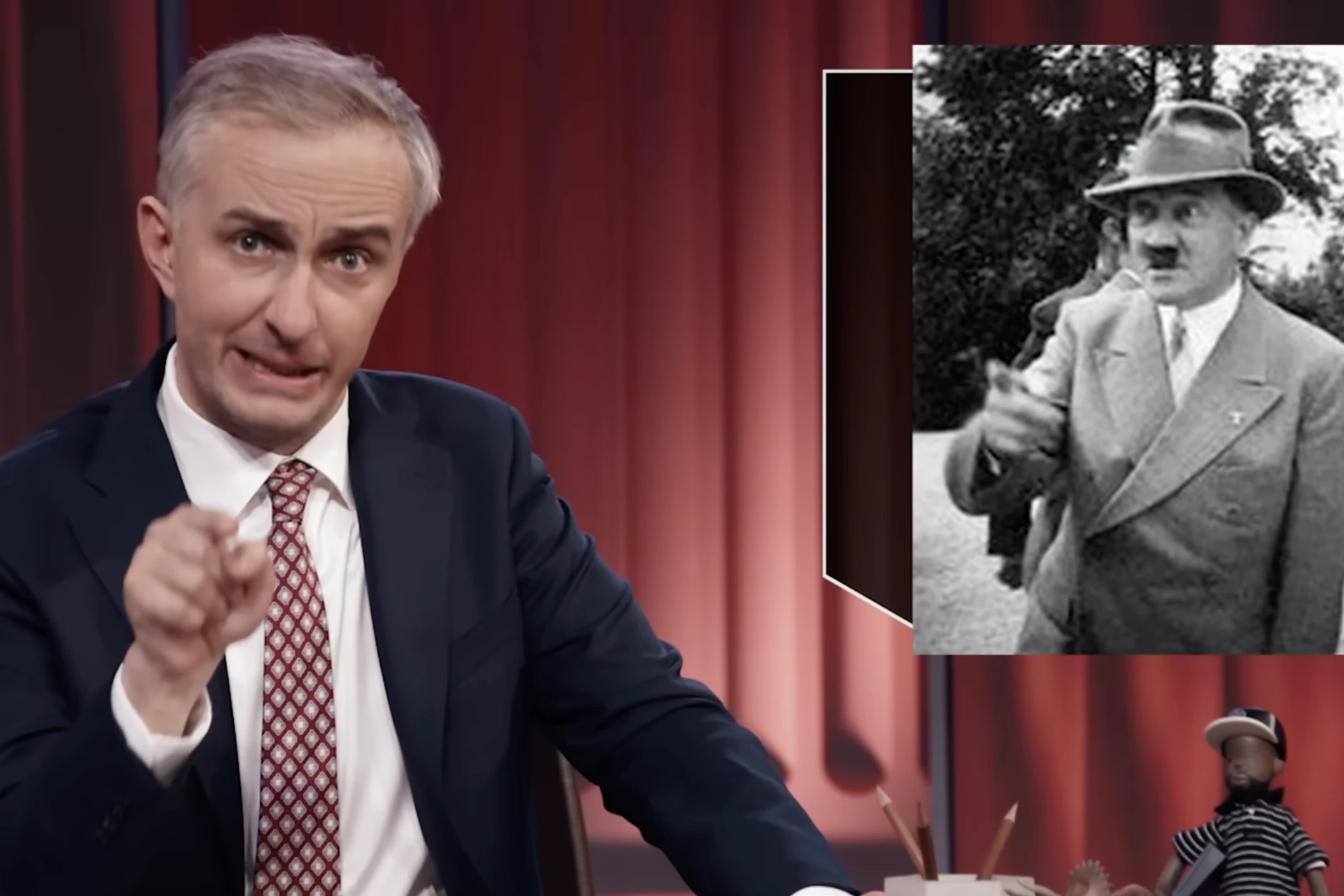 Himmler-Satiriker Böhmermann (li.) und Adolf Hitler (re.)